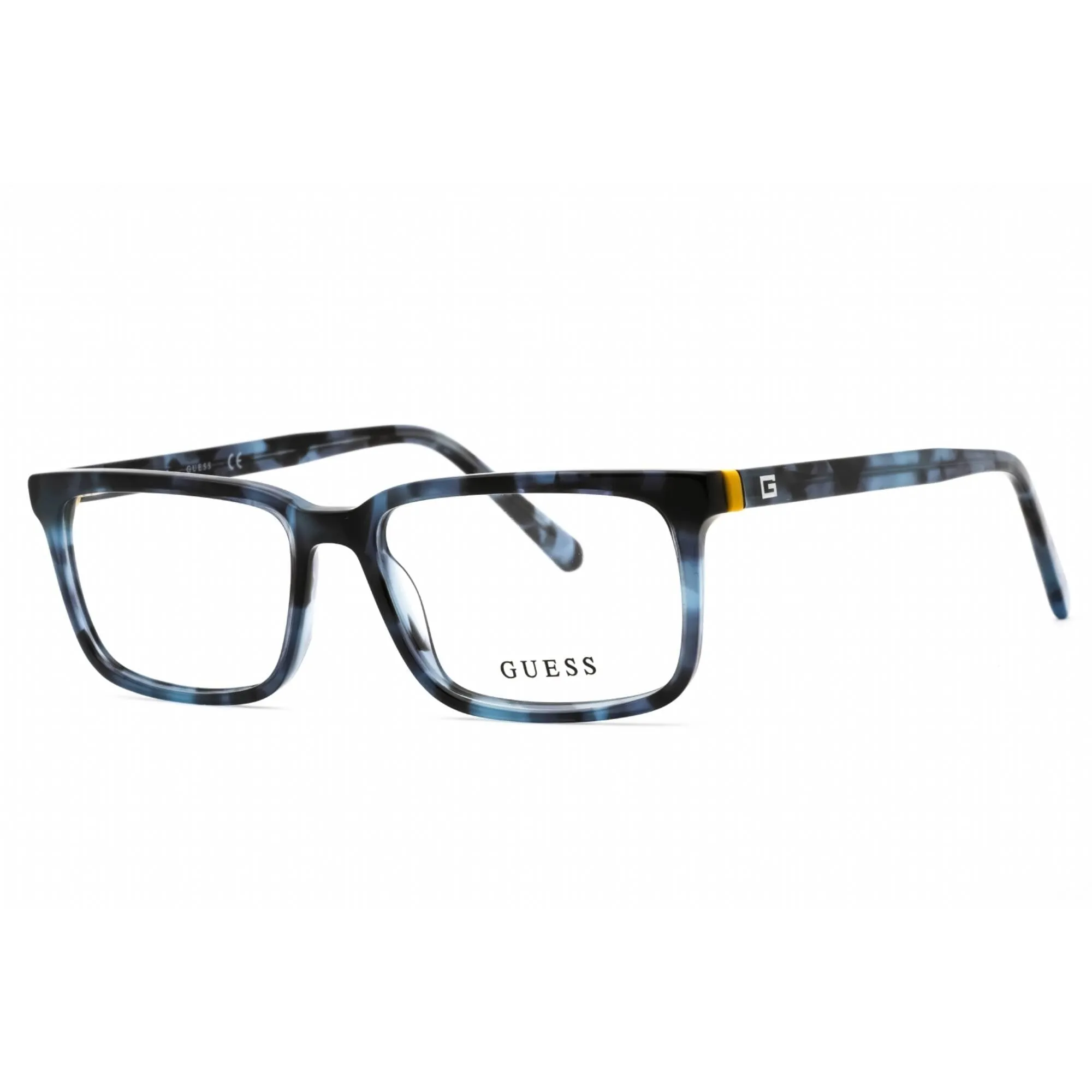 Guess Men's Eyeglasses - Blue/Other Plastic Rectangular Full Rim Frame | GU50068 092
