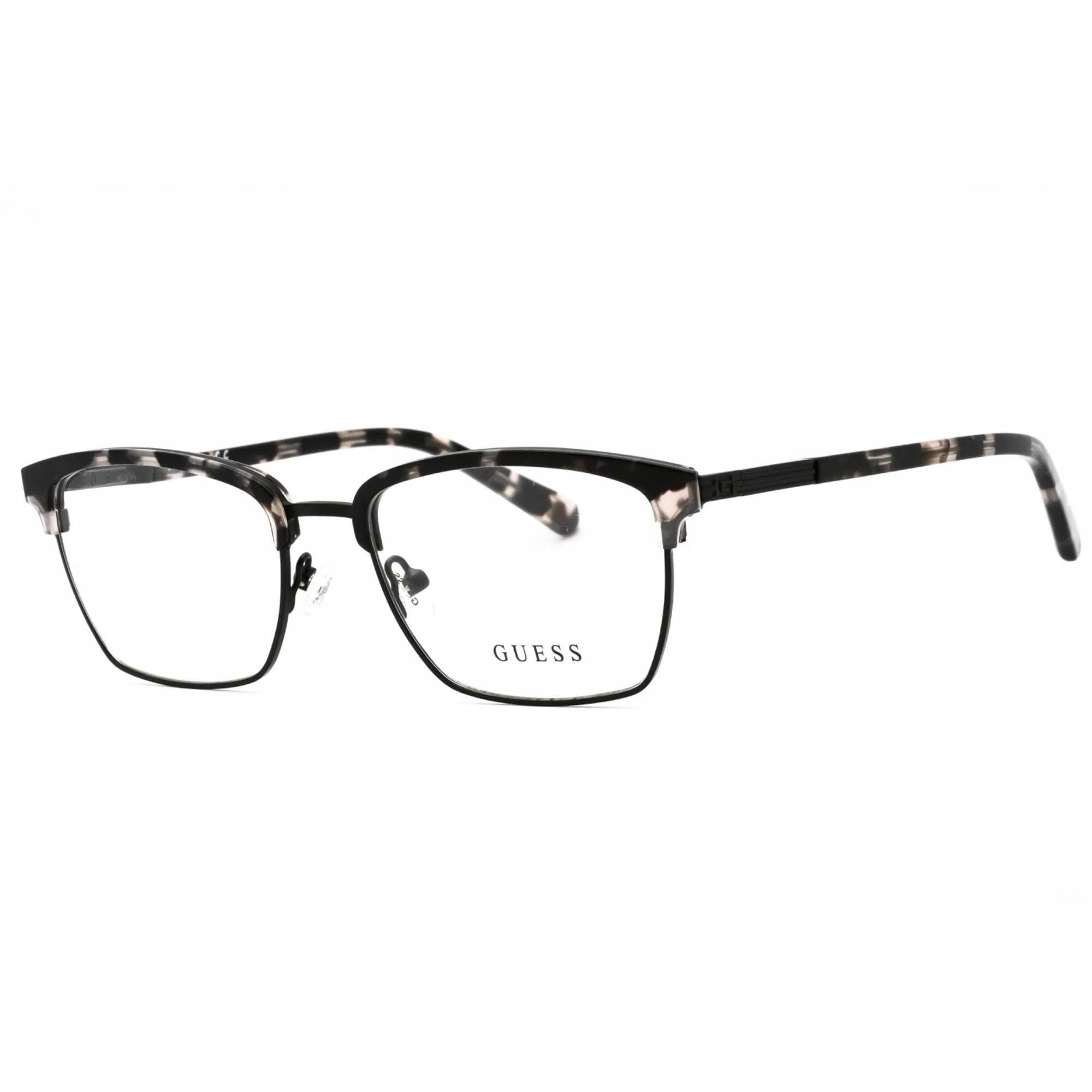 Guess Men's Eyeglasses - Grey/Other Rectangular Metal Full Rim Frame | GU50062 020