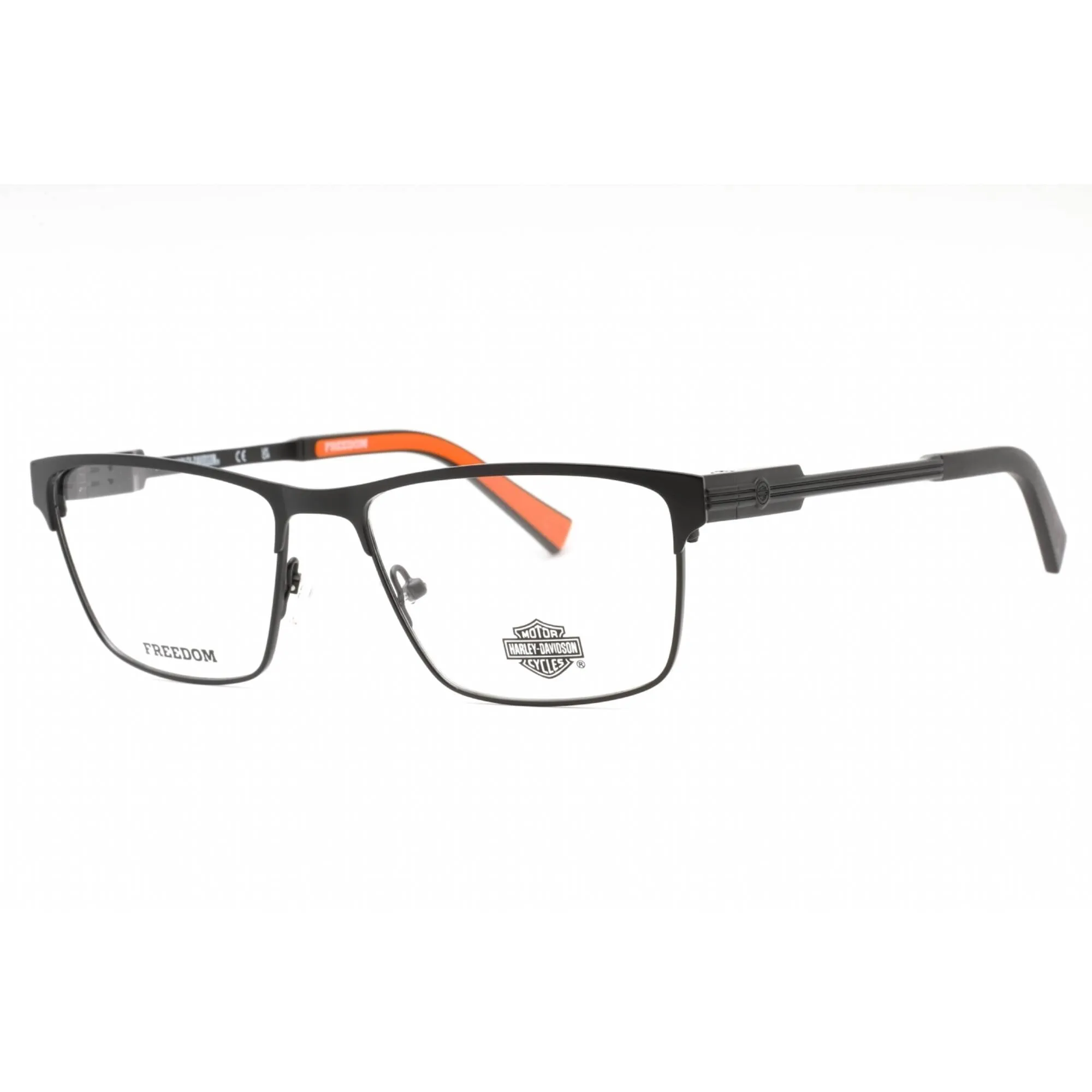 Harley Davidson Men's Eyeglasses - Matte Black Metal Rectangular Frame | HD9009 002