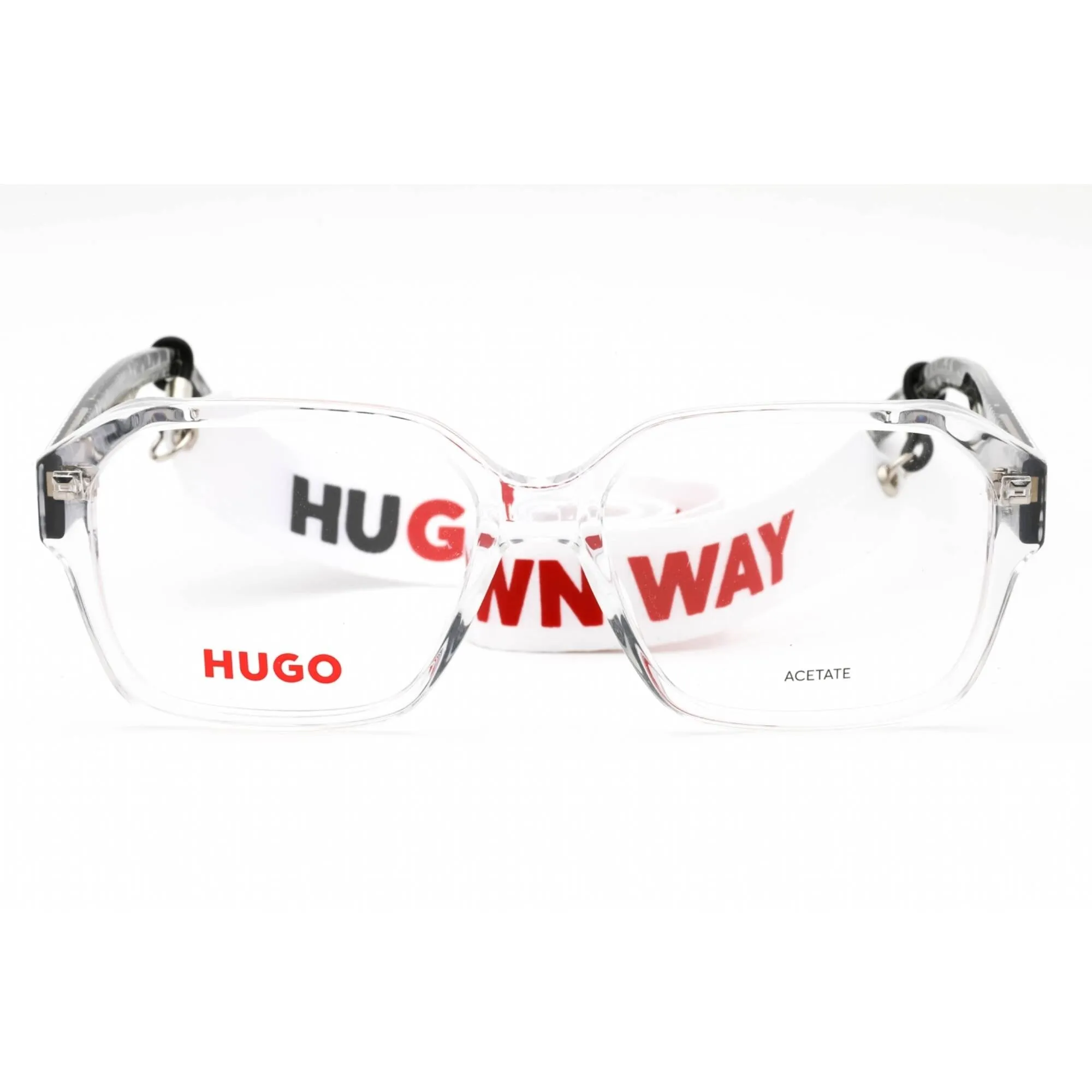 Hugo Men's Eyeglasses - Crystal Black Geometric Full Rim Frame | HG 1222 0MNG 00