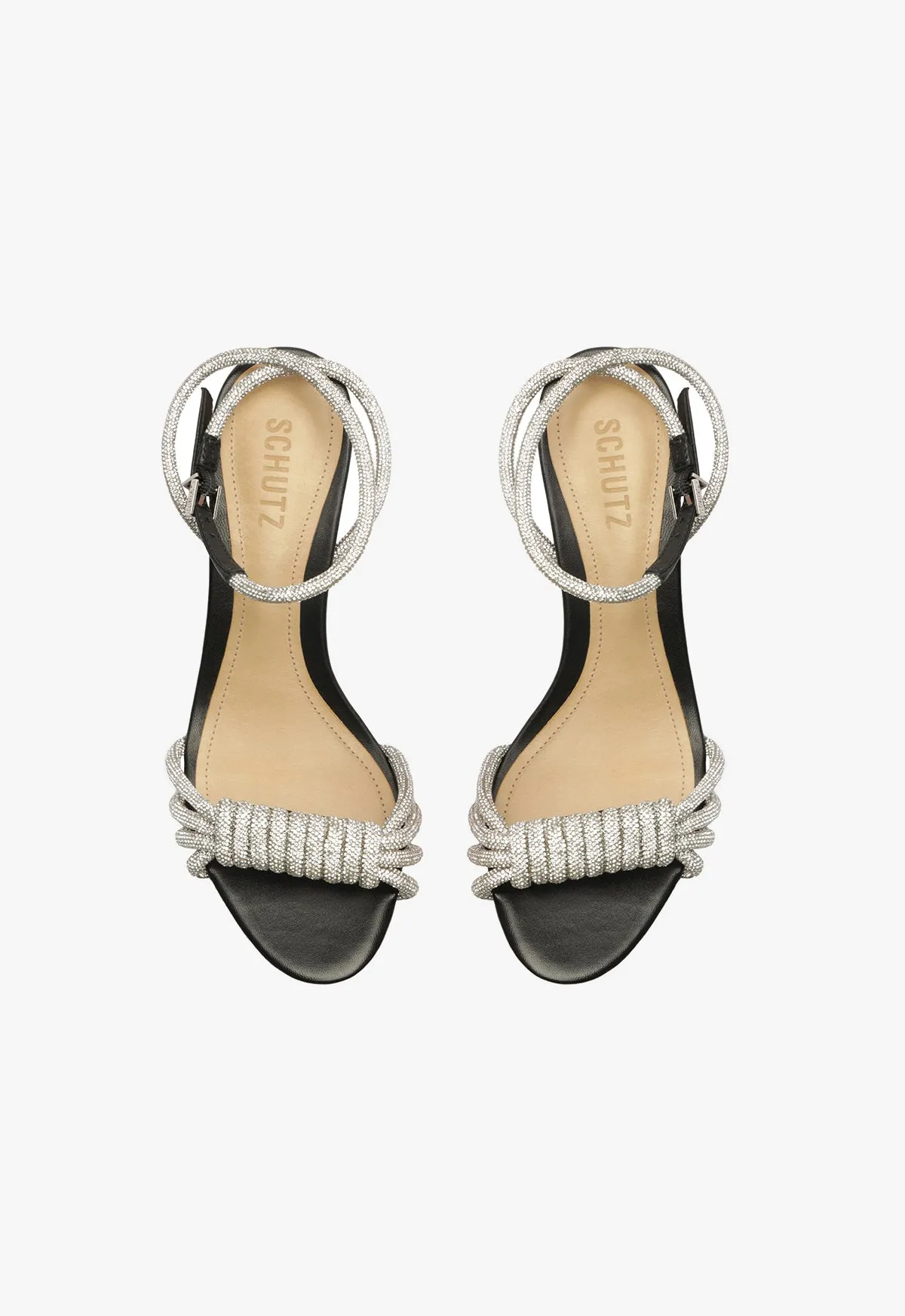 Jewell Mid Block Nappa Leather Sandal