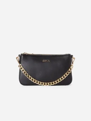 Jordan Vegan Leather Crossbody Bag | Black