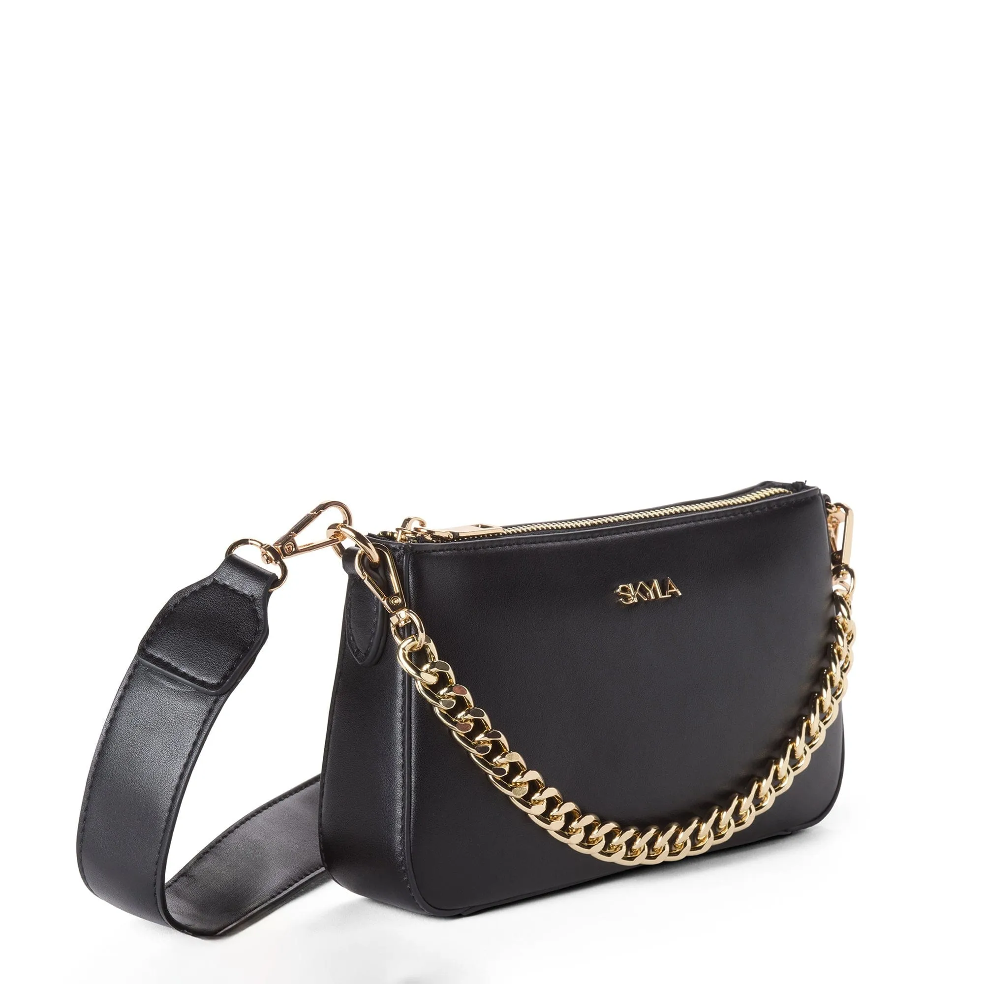 Jordan Vegan Leather Crossbody Bag | Black