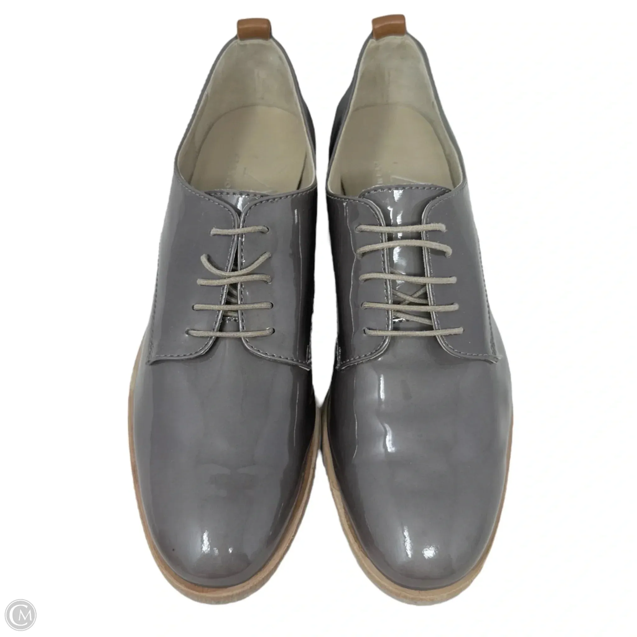Metallic Patent Oxfords By Agl In Grey, Size: US 6.5/ IT 36.5