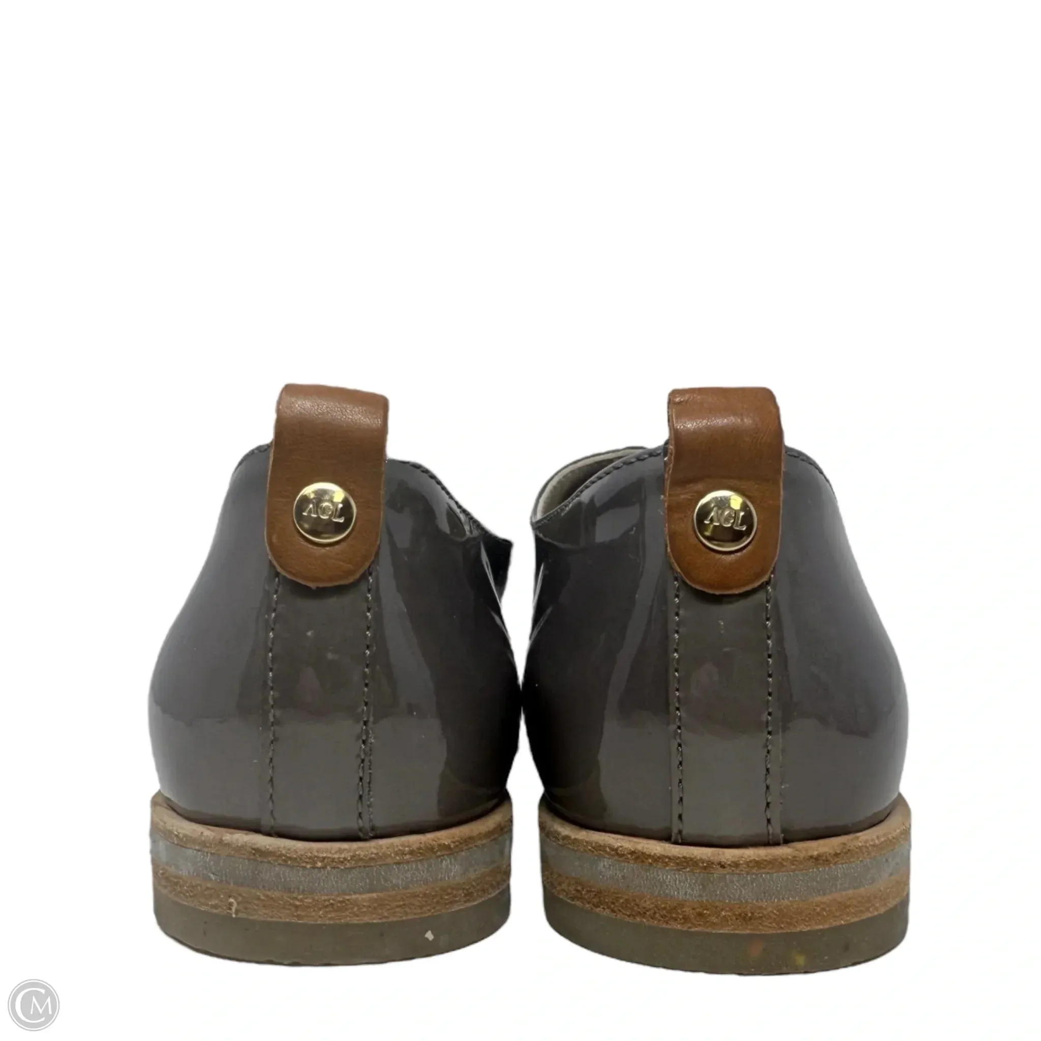 Metallic Patent Oxfords By Agl In Grey, Size: US 6.5/ IT 36.5