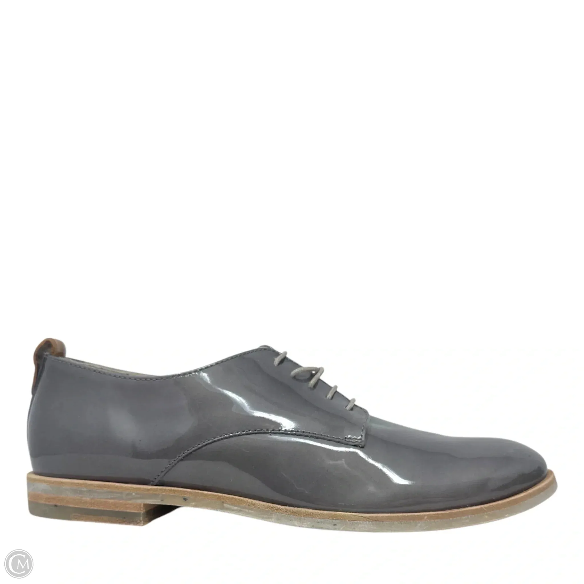 Metallic Patent Oxfords By Agl In Grey, Size: US 6.5/ IT 36.5