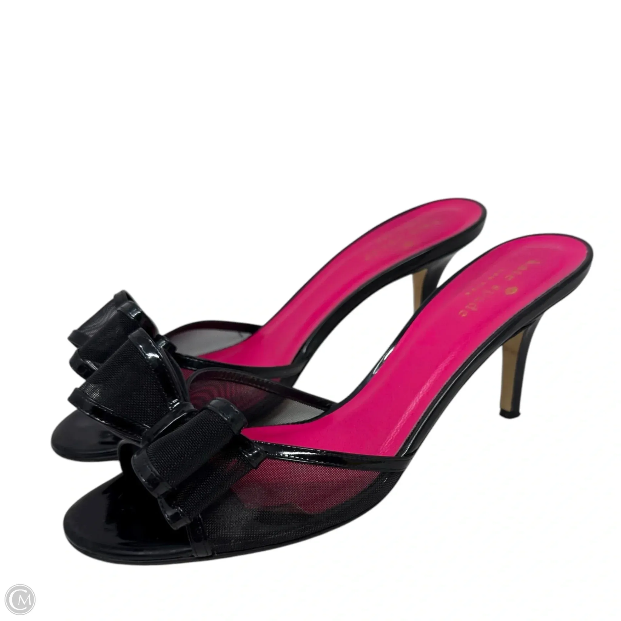 Michaela Mesh Bow Mule Sandals Designer By Kate Spade In Black, Size: 8