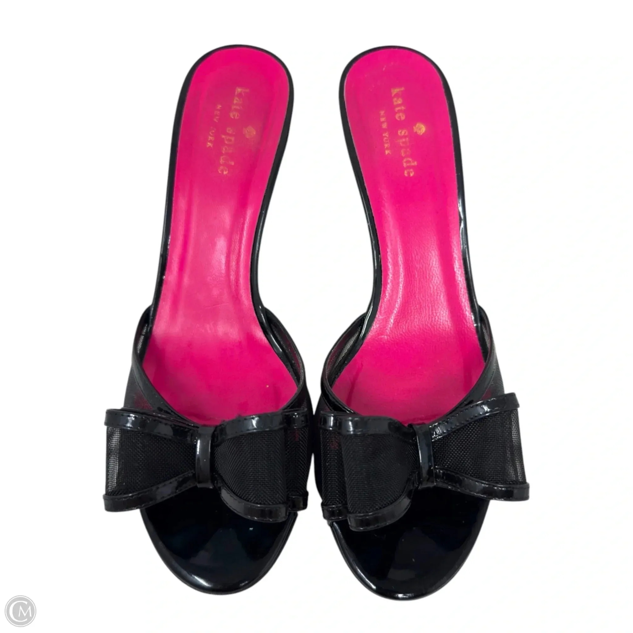 Michaela Mesh Bow Mule Sandals Designer By Kate Spade In Black, Size: 8