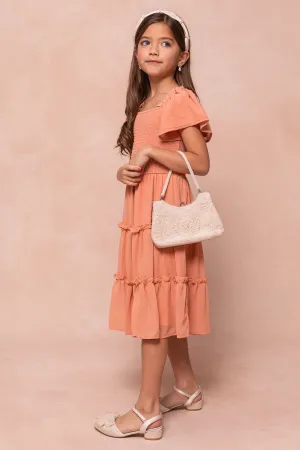 Mini Ellie Dress in Apricot Crush Chiffon - FINAL SALE