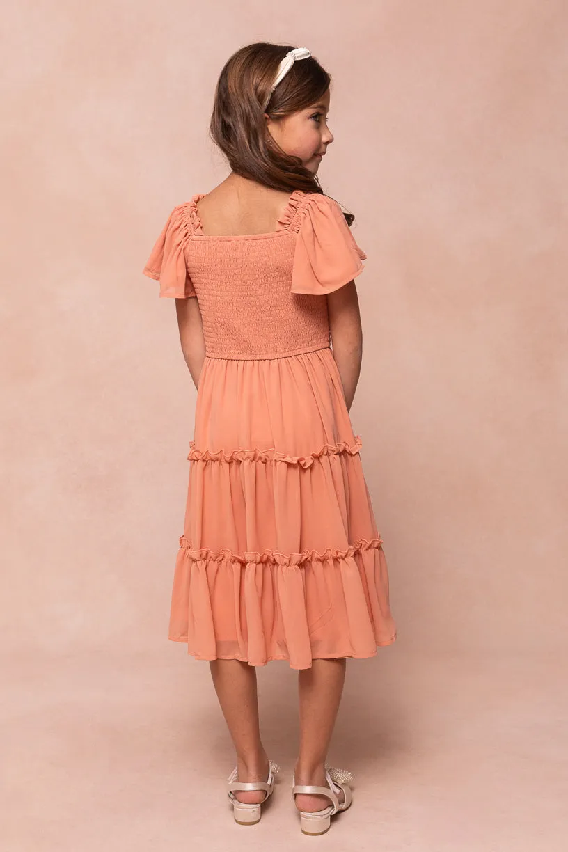 Mini Ellie Dress in Apricot Crush Chiffon - FINAL SALE
