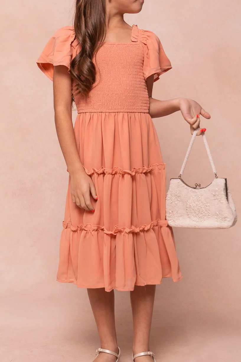 Mini Ellie Dress in Apricot Crush Chiffon - FINAL SALE