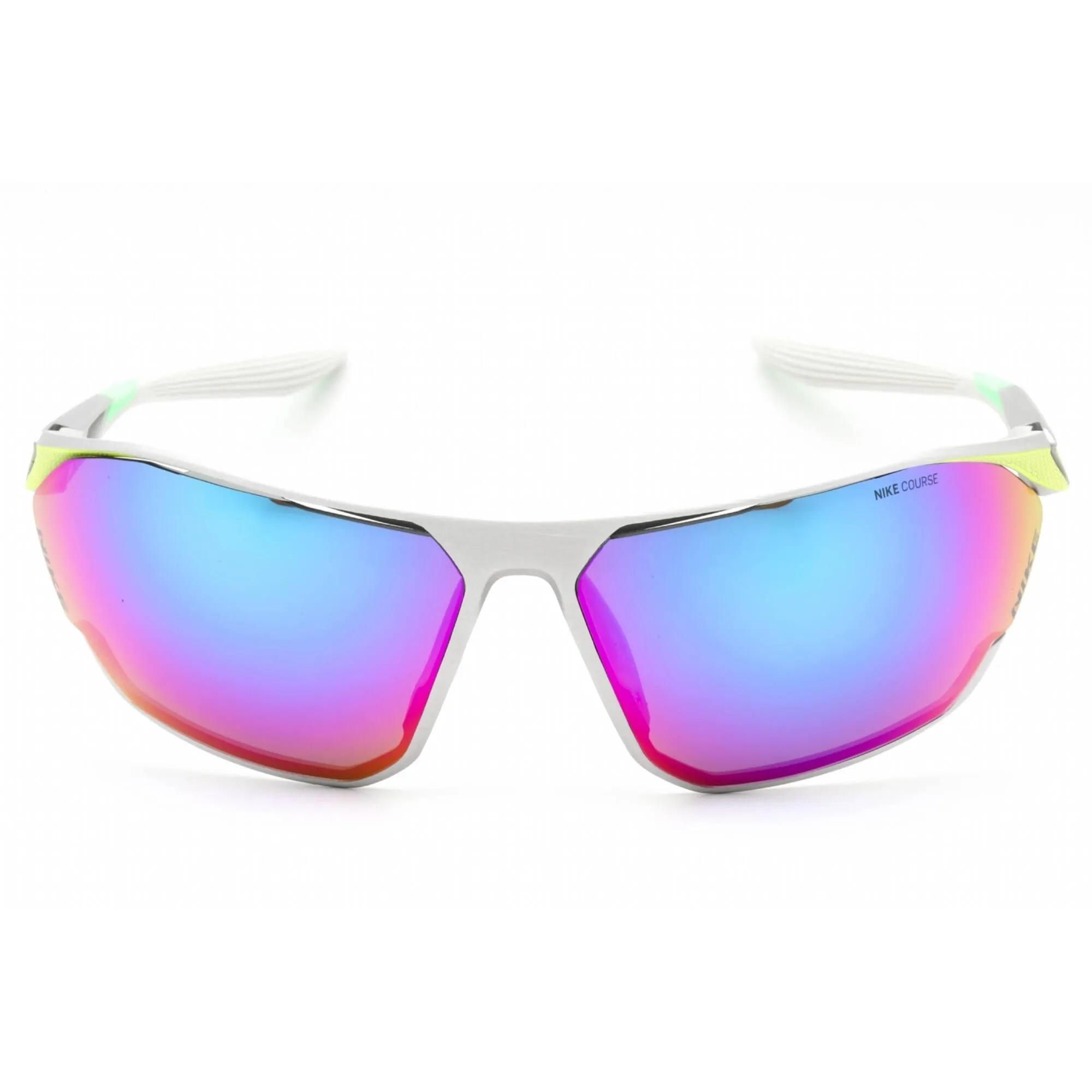 Nike Men's Sunglasses - Brushed Silver Plastic Sport Wraparound Frame | DC3407 011
