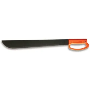 OKC Machete - Field Black Grind Flat Blade Orange Molded Plastic D-Handle | 8516
