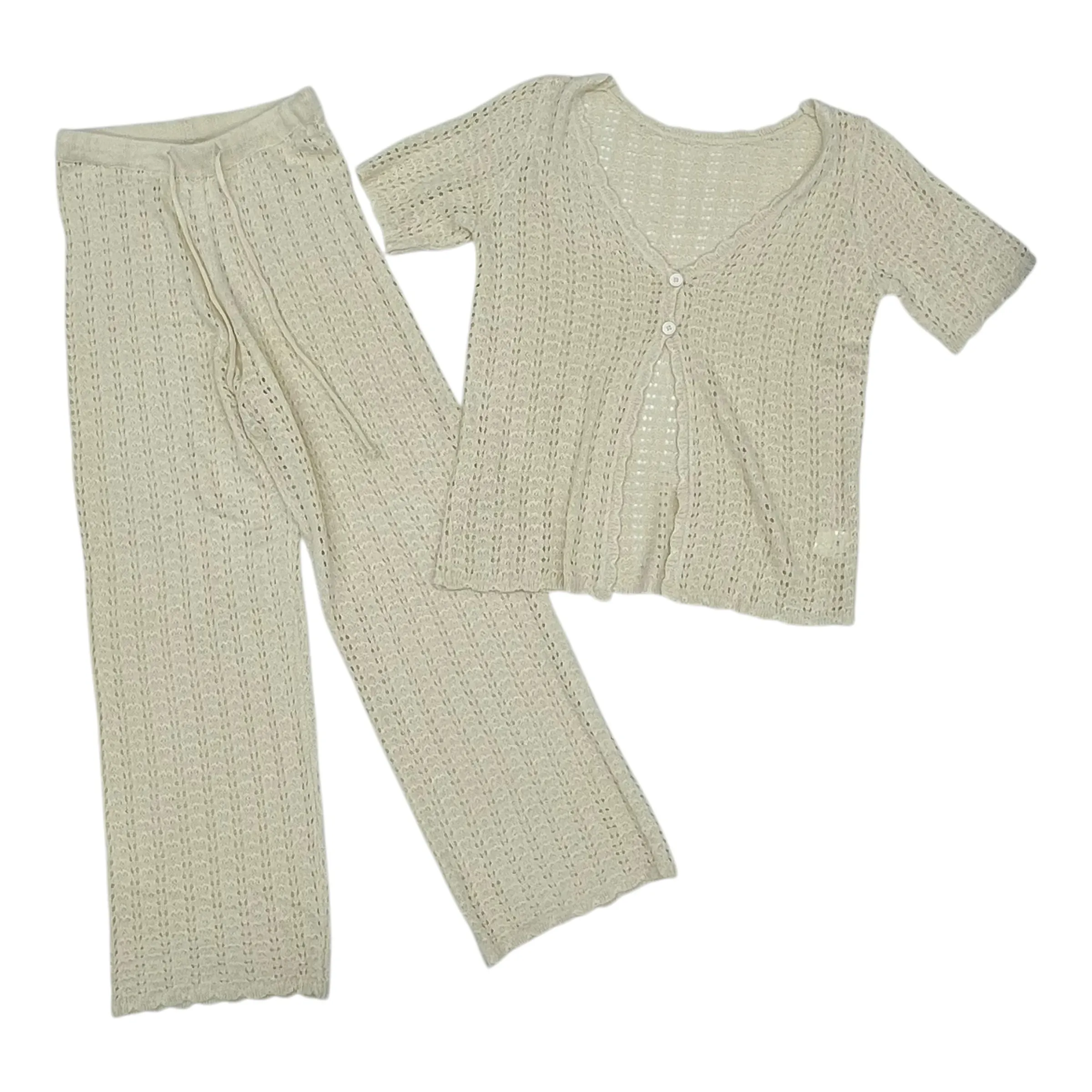 Pants Set 2Pc By Clothes Mentor In Cream, Size:S