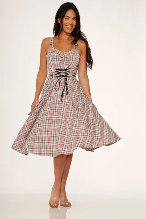 Pink Plaid Swing Dress