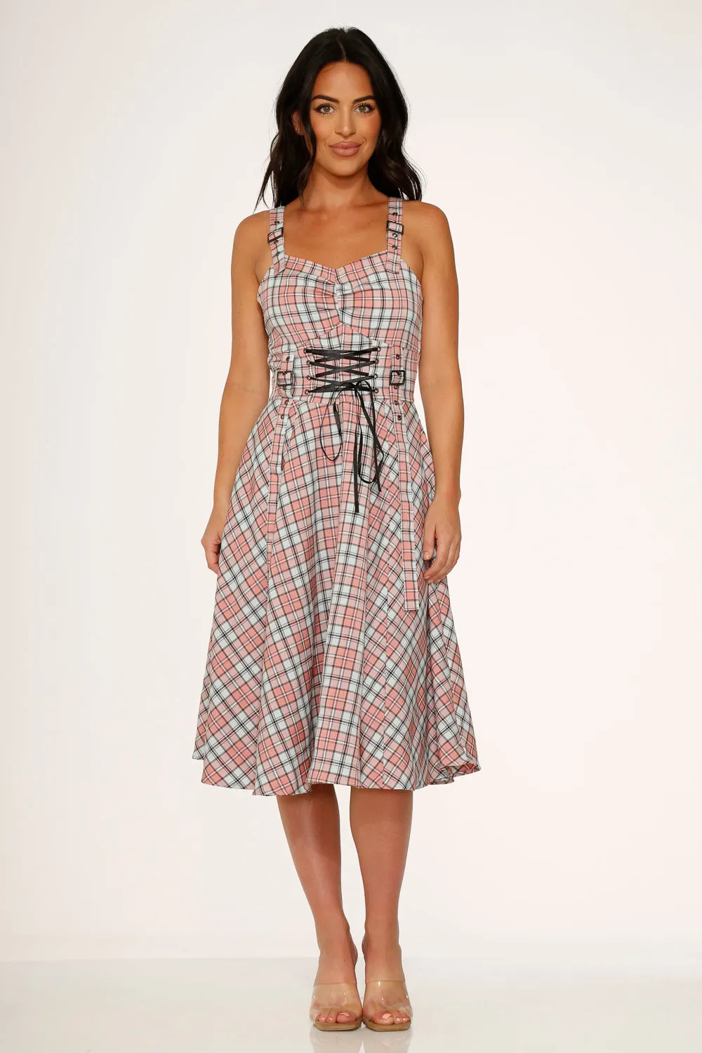 Pink Plaid Swing Dress