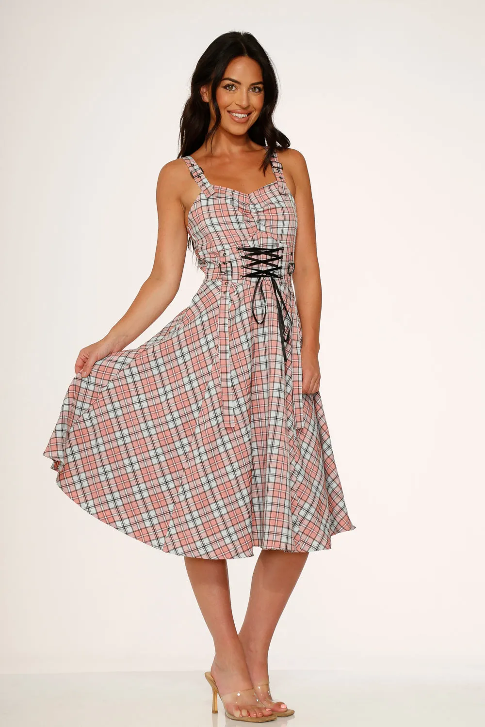 Pink Plaid Swing Dress