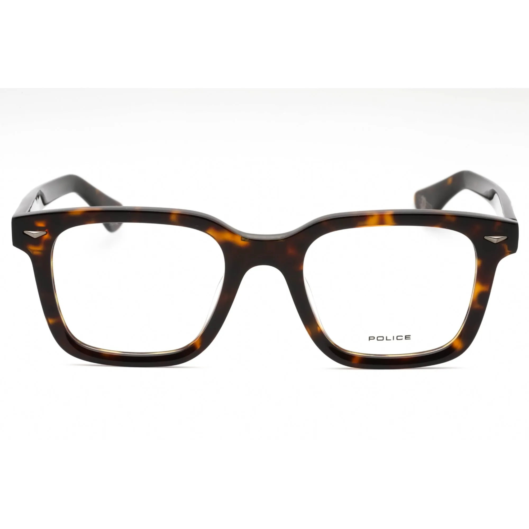 Police Men's Eyeglasses - Dark Tortoise Plastic Square Full Rim Frame | VPLG80E 722V