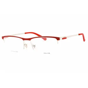 Police Men's Eyeglasses - Shiny Palladium Metal Rectangular Shape Frame | VPL564L 0579