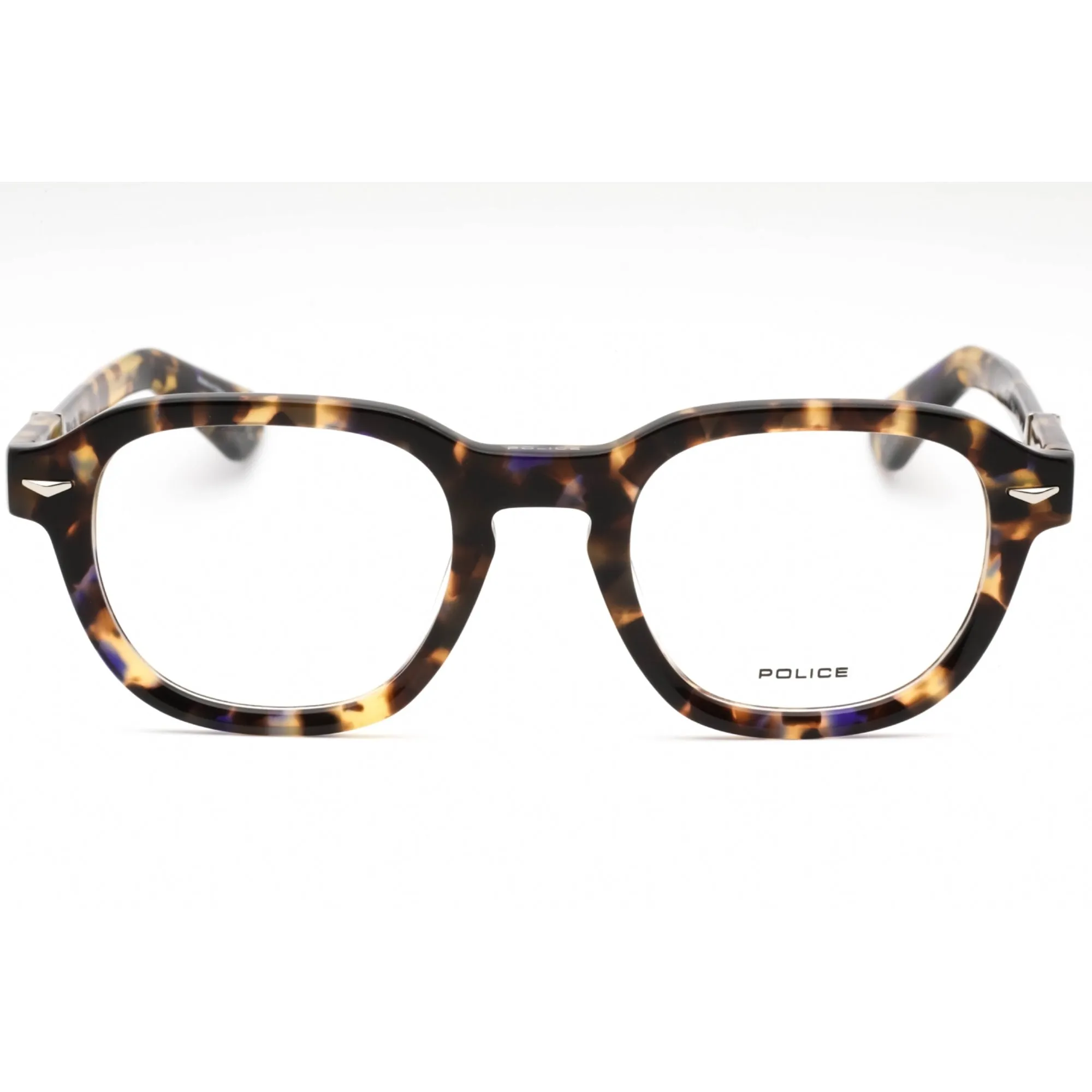 Police Men's Eyeglasses - Tortoise Plastic Full Rim Frame Clear Lens | VPLG81 0744