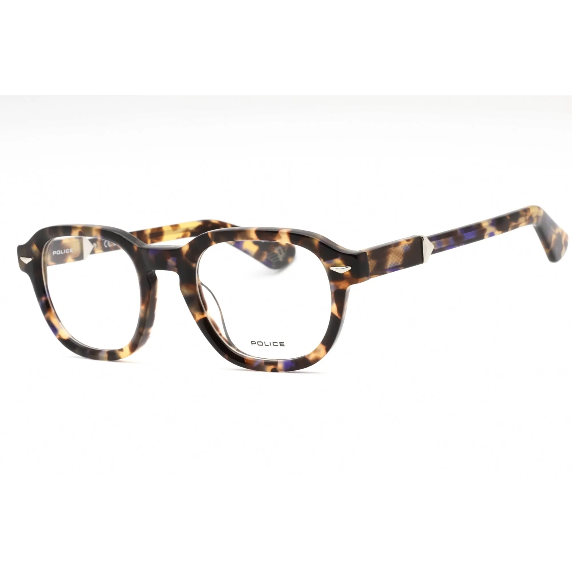 Police Men's Eyeglasses - Tortoise Plastic Full Rim Frame Clear Lens | VPLG81 0744