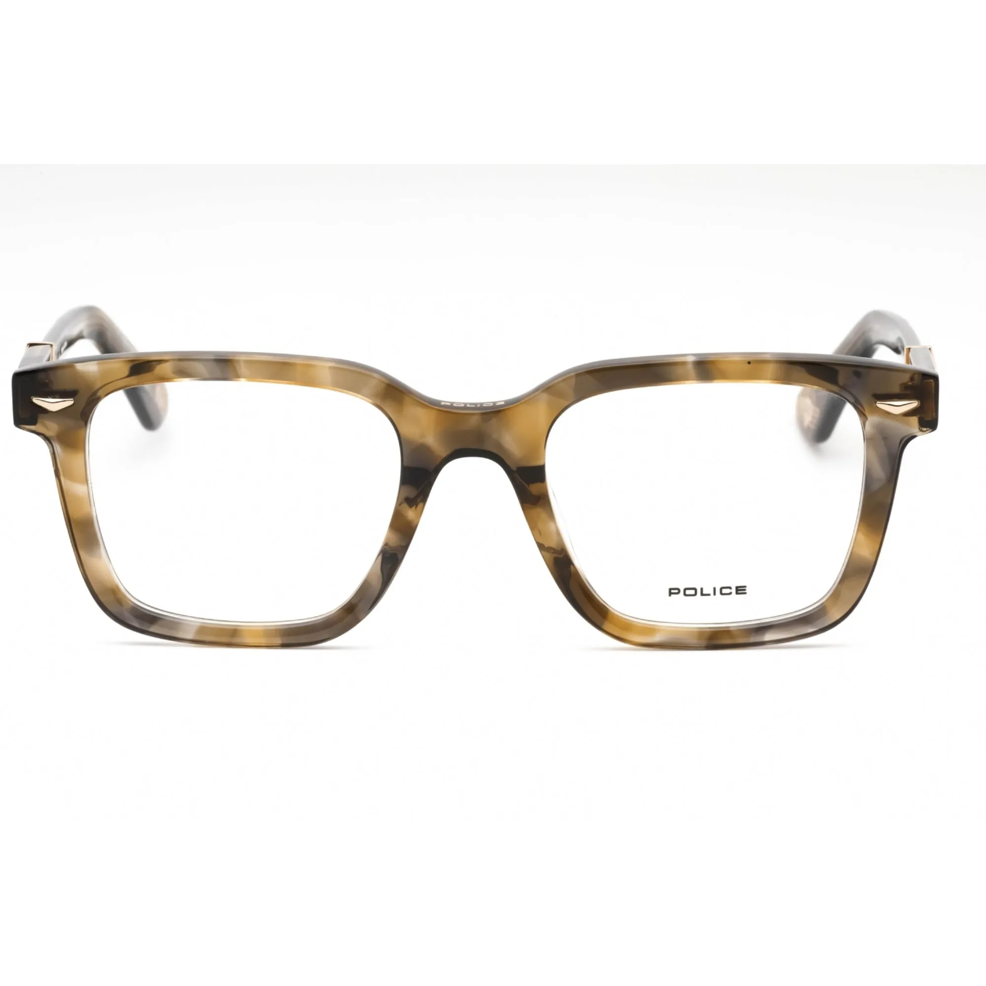 Police Men's Eyeglasses - Tortoise Plastic Square Shape Full Rim Frame | VPLG80 0KHA