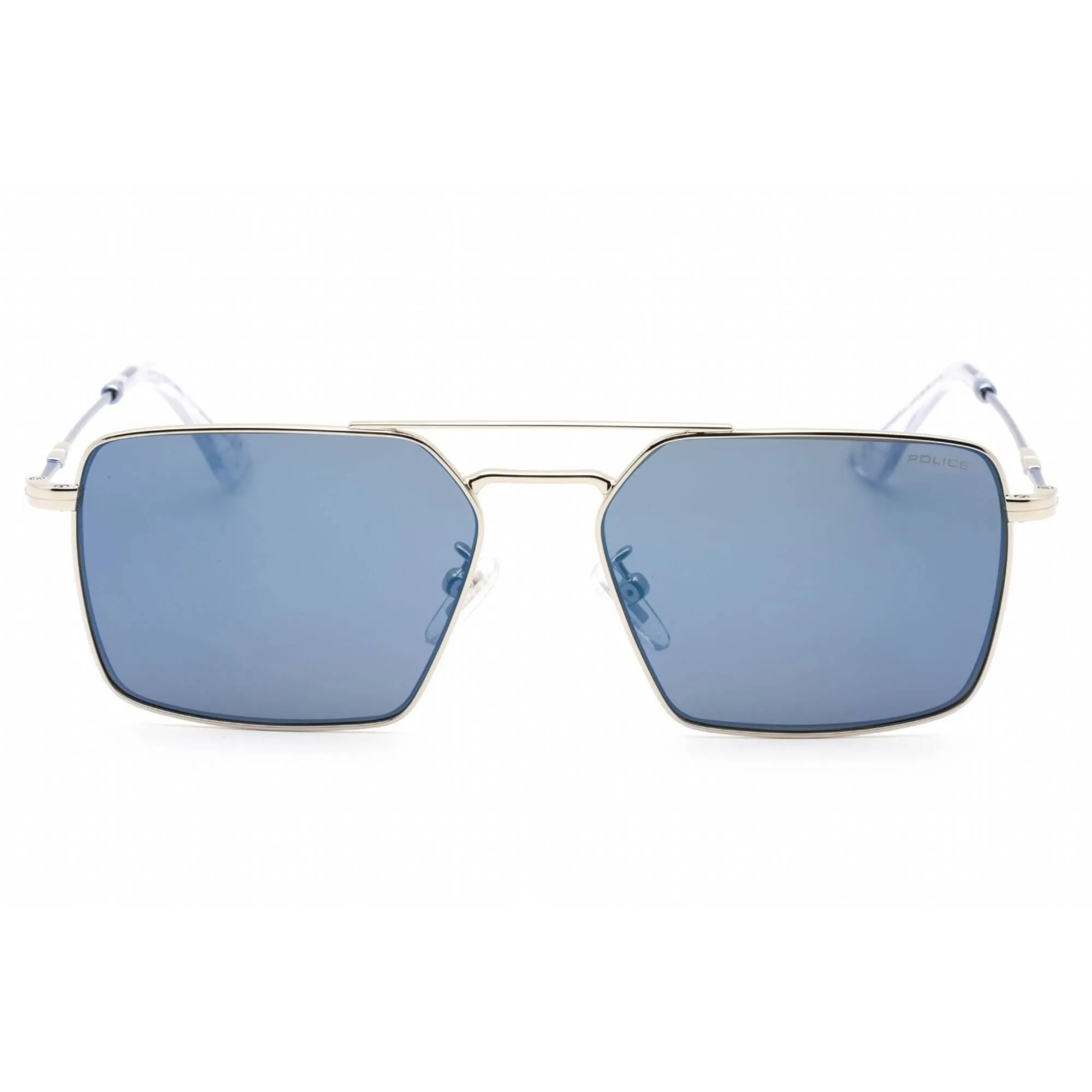 Police Men's Sunglasses - Total Shiny Palladium Aviator Full Rim Frame | SPLL07M 579B