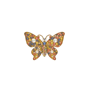 Rhinestone Butterfly Gold Multi Toe Clip
