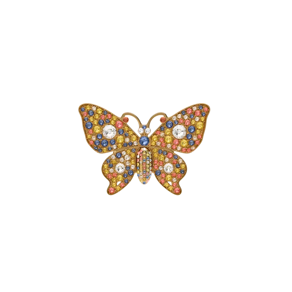 Rhinestone Butterfly Gold Multi Toe Clip
