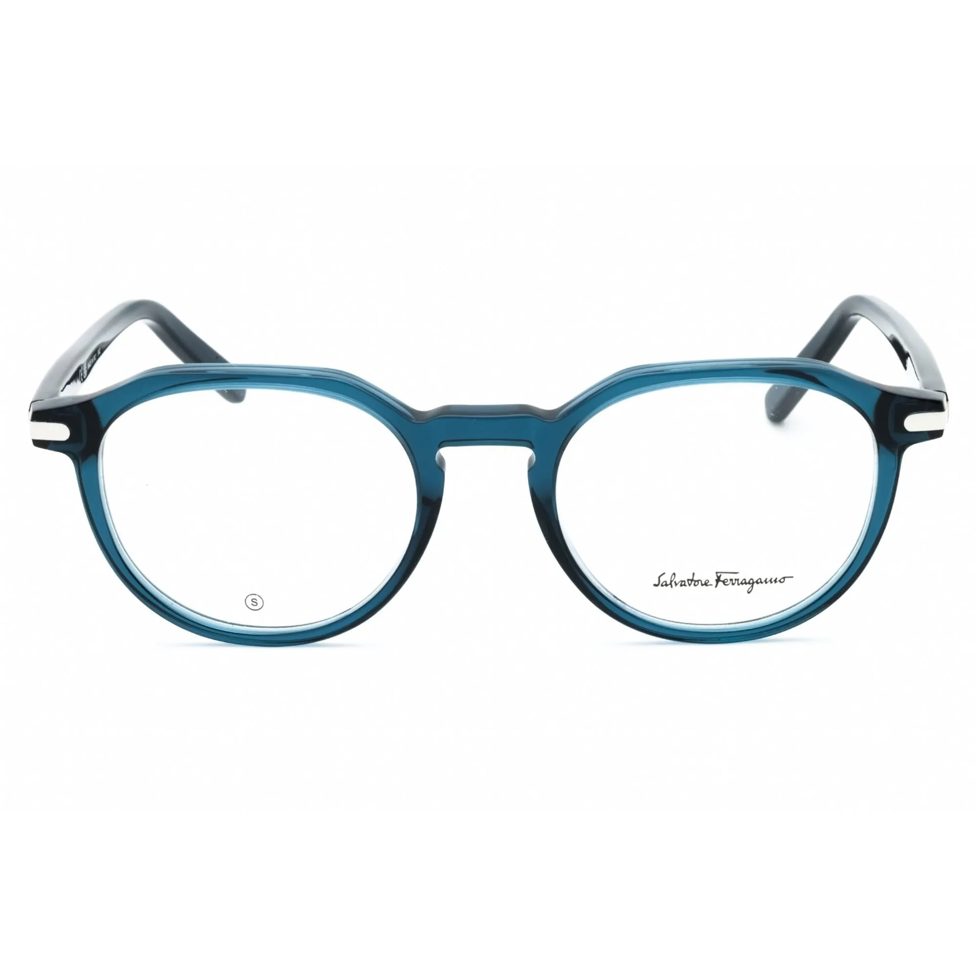 Salvatore Ferragamo Men's Eyeglasses - Crystal Navy Blue Acetate Frame | SF2955 414