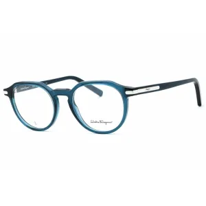 Salvatore Ferragamo Men's Eyeglasses - Crystal Navy Blue Acetate Frame | SF2955 414
