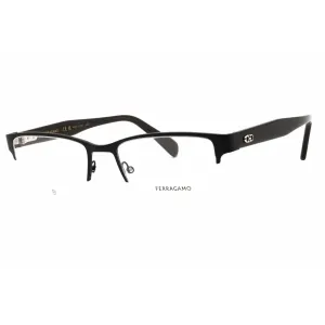 Salvatore Ferragamo Men's Eyeglasses - Matte Black Metal Half Rim Frame | SF2222 002