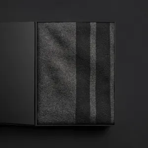 Sarti Stripe Soft Wool Blanket Gift Box - Black/Lead