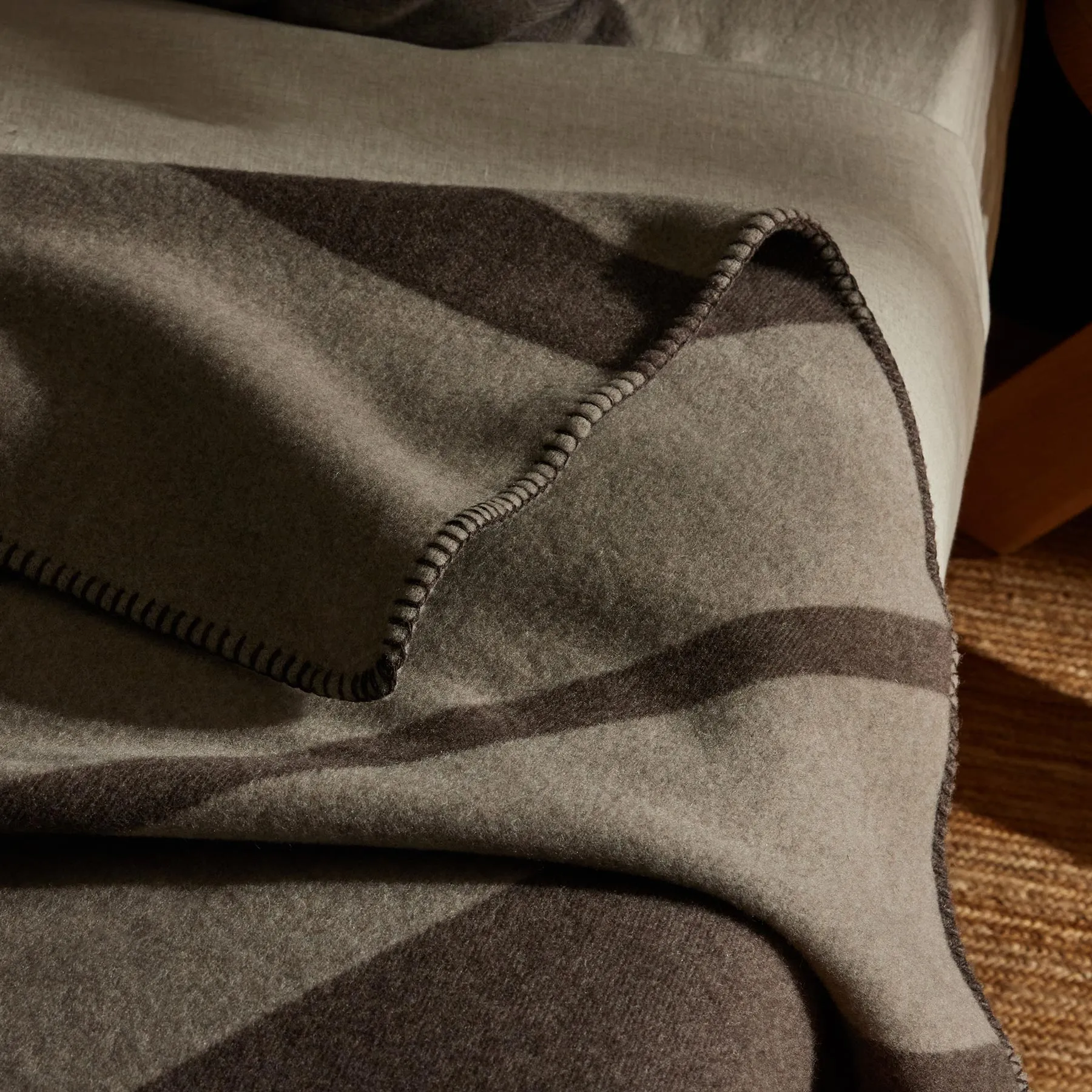 Sarti Striped Throw - Ash/Brown