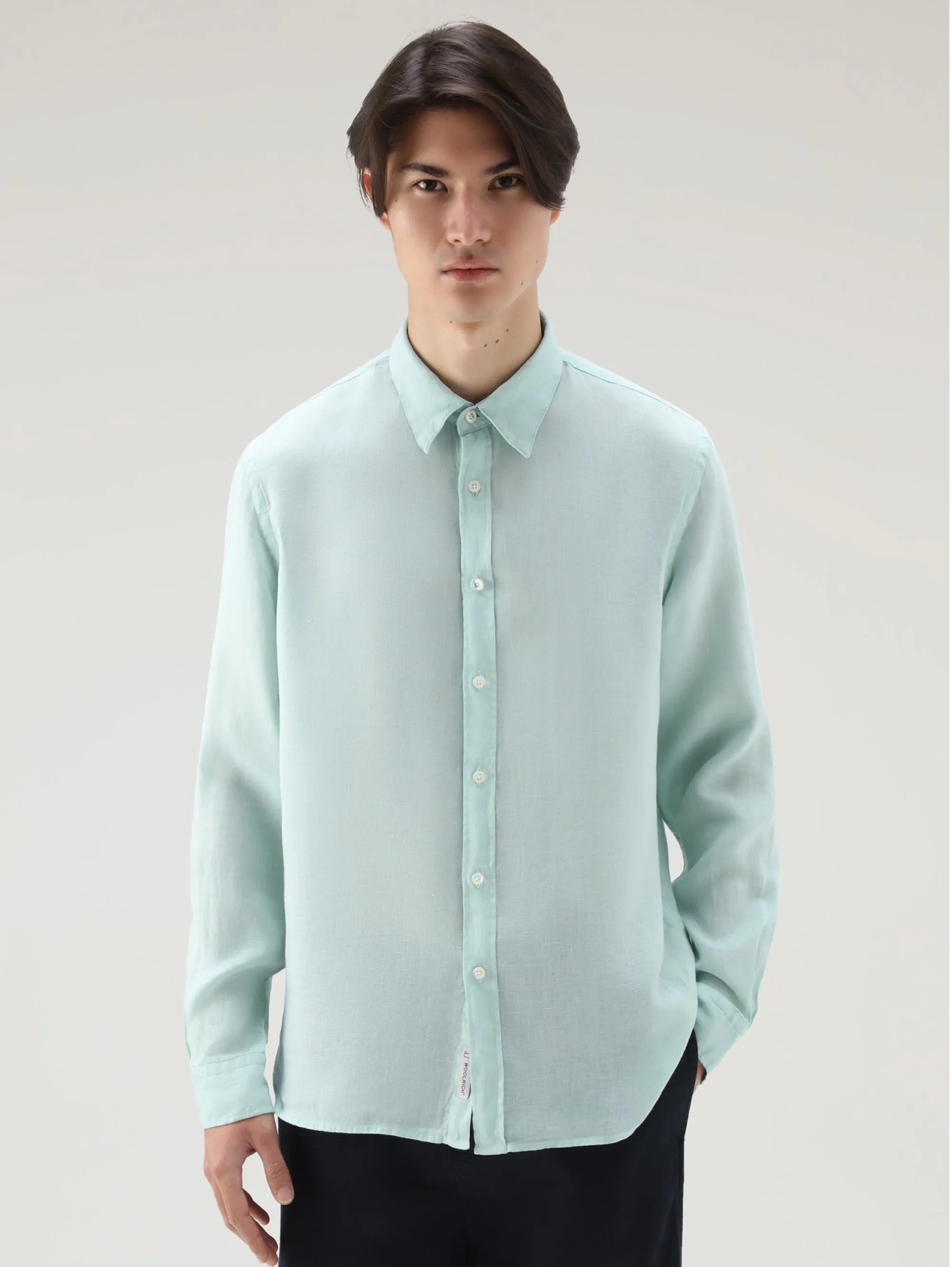 Shirt with Green Classic Collar