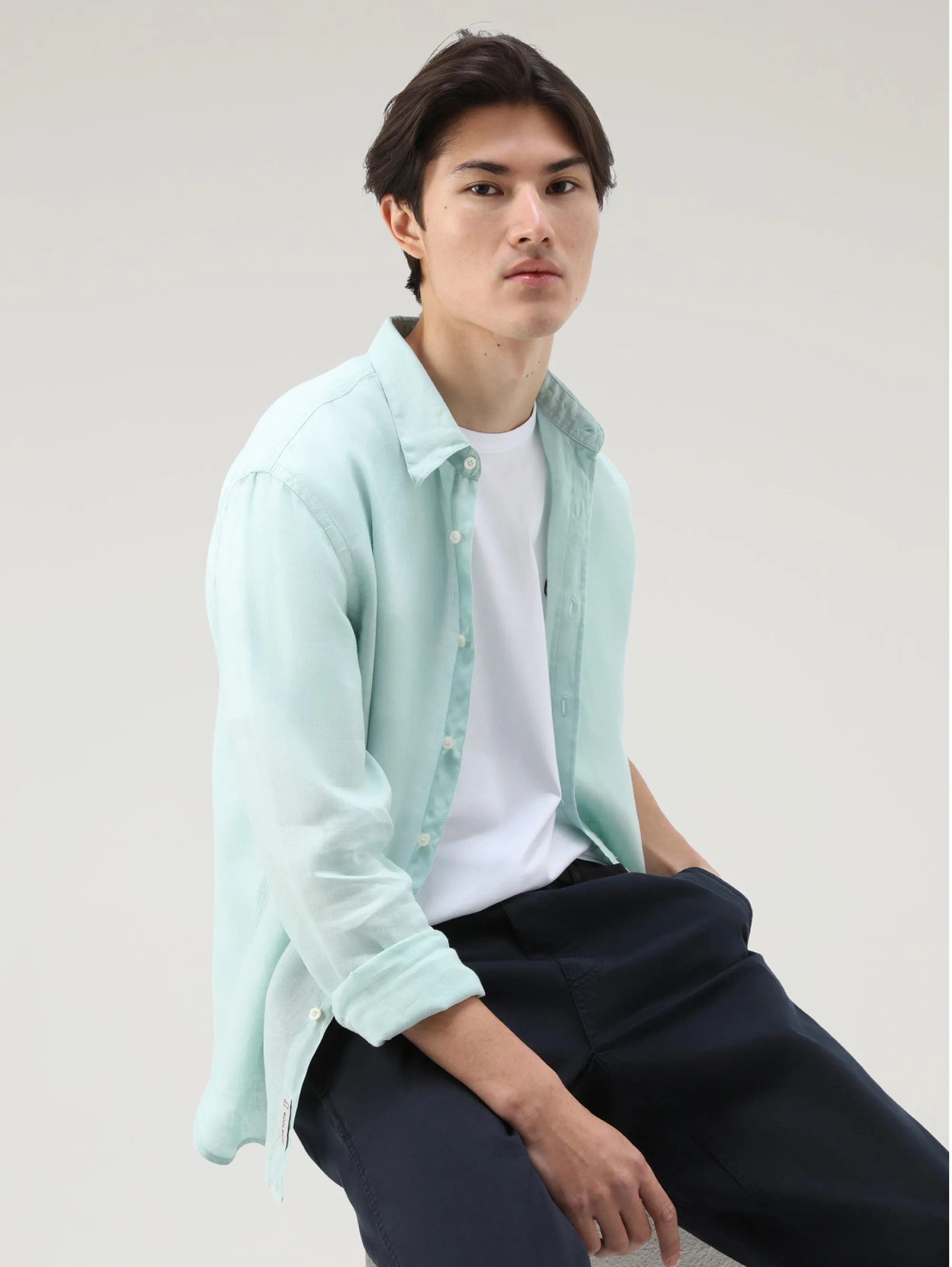 Shirt with Green Classic Collar