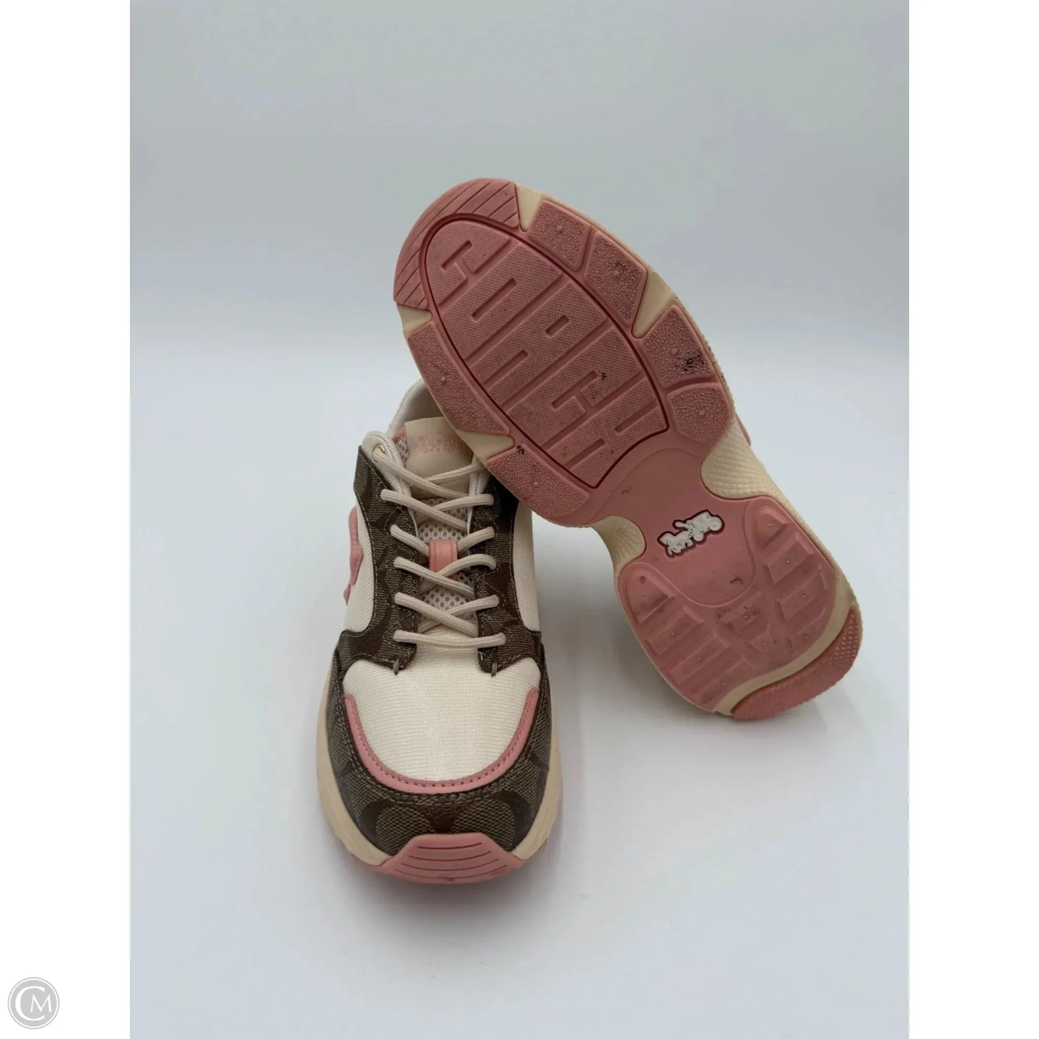 Shoes Designer By Coach In Pink & Tan, Size: 7