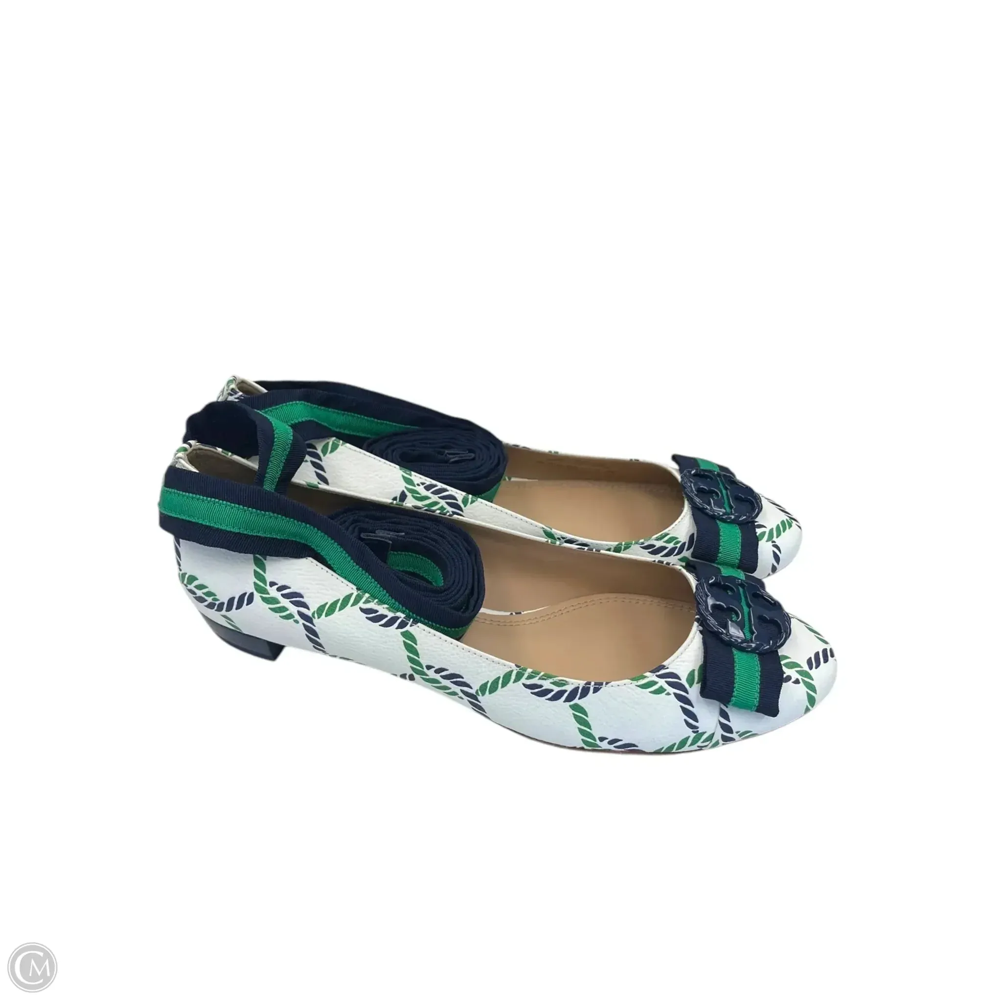 Shoes Designer By Tory Burch In Blue & Green, Size: 10