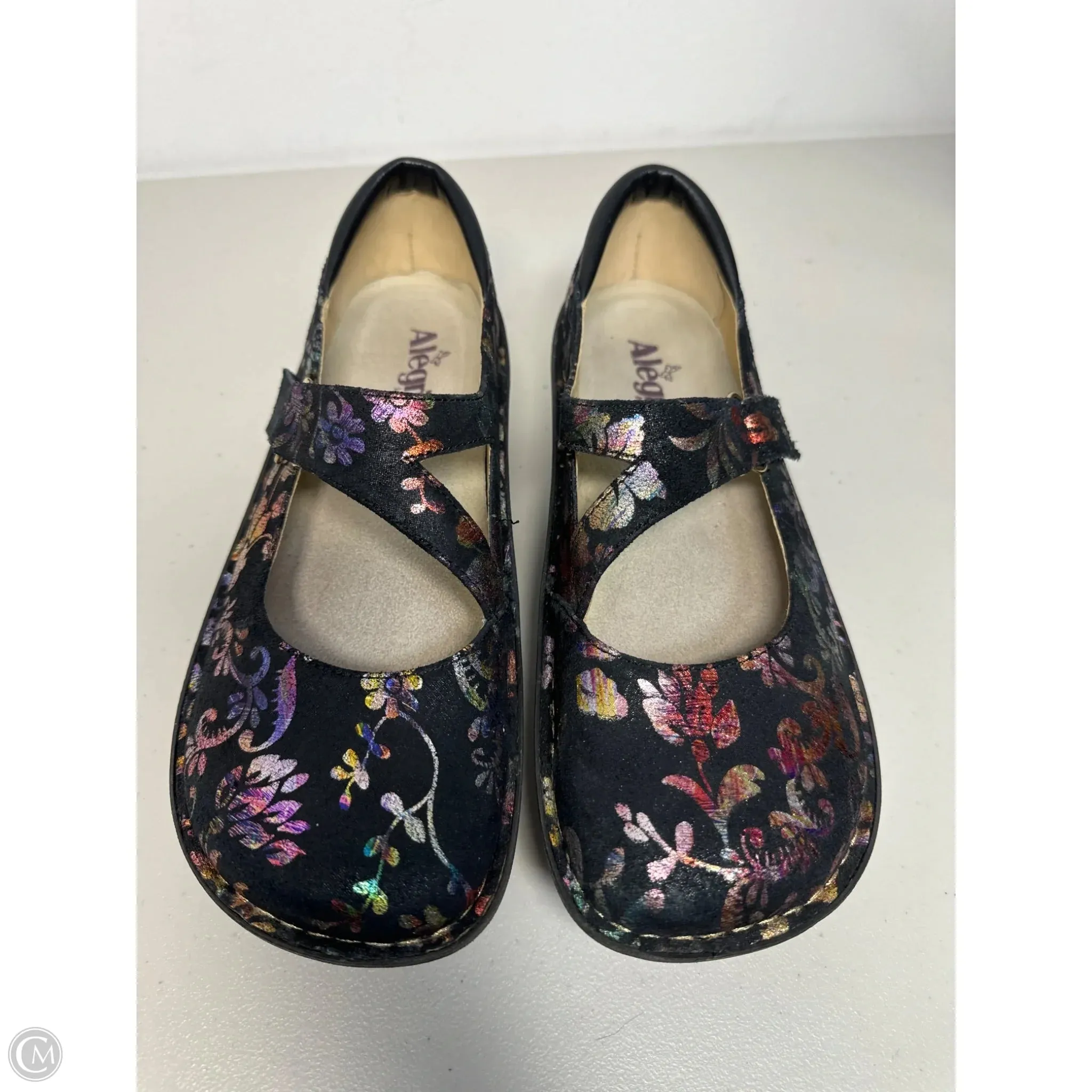 Shoes Flats By Alegria In Black & Pink, Size: 9.5