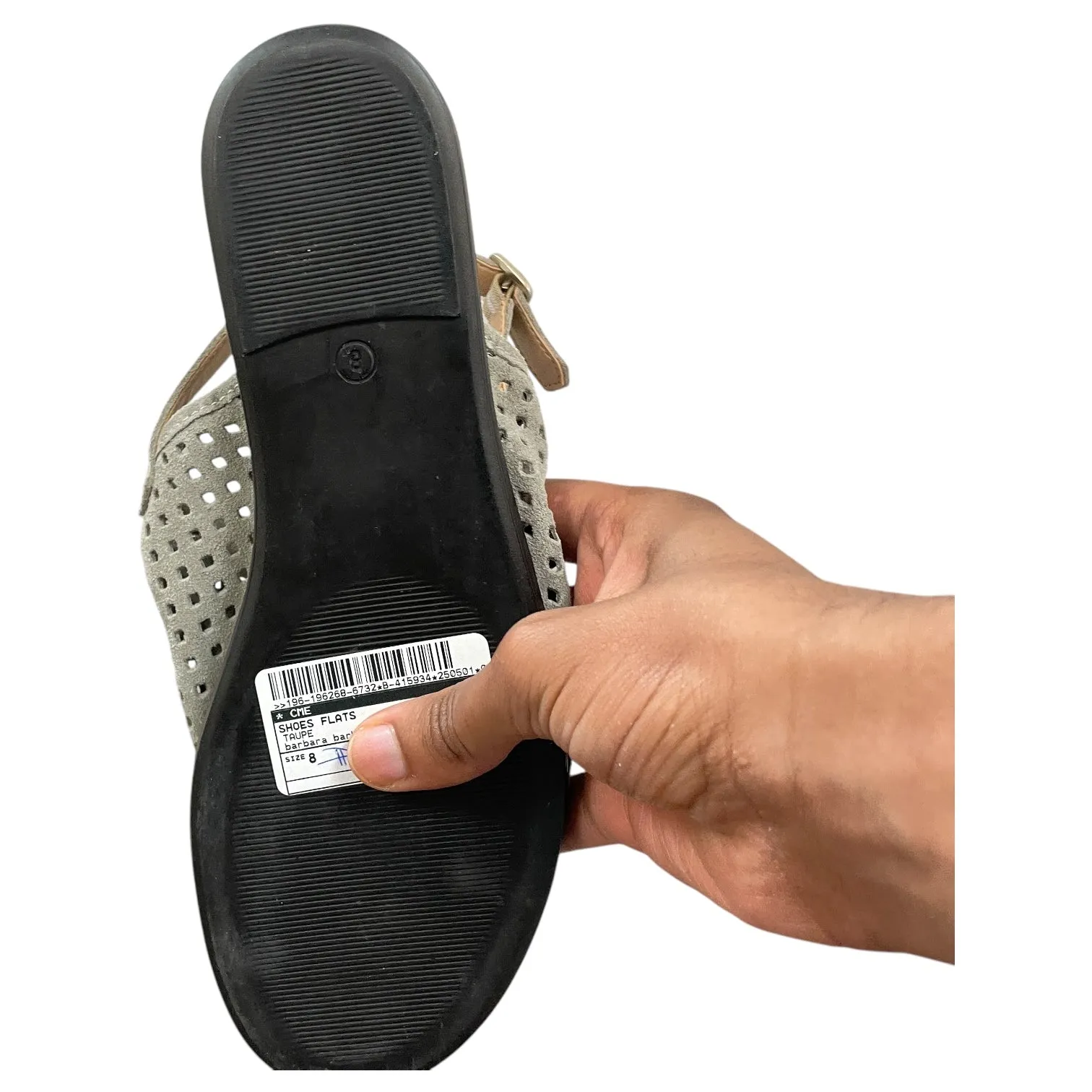 Shoes Flats By Barbara Barbein In Taupe, Size:8