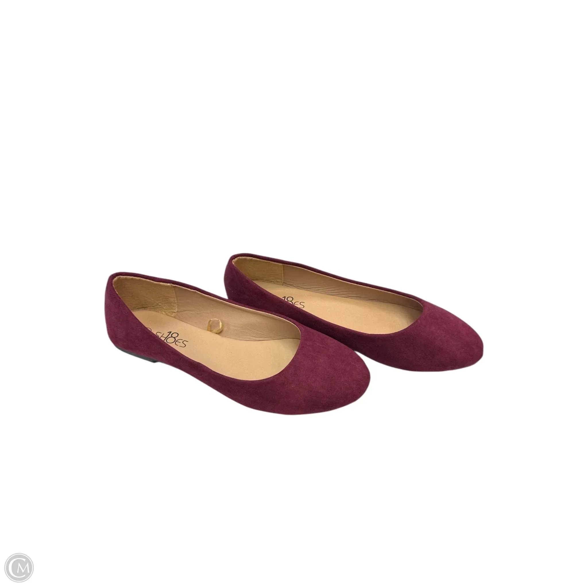 Shoes Flats By Clothes Mentor In Maroon, Size: 6.5