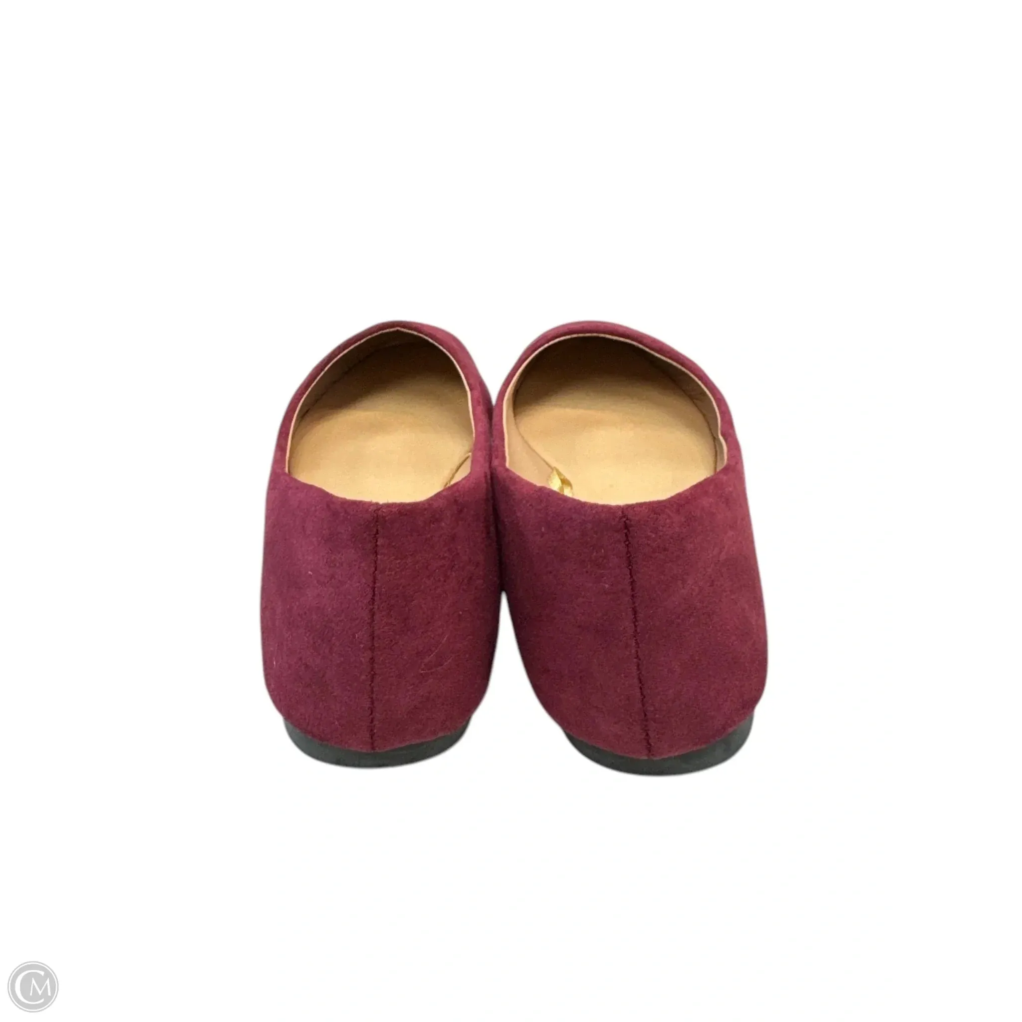 Shoes Flats By Clothes Mentor In Maroon, Size: 6.5