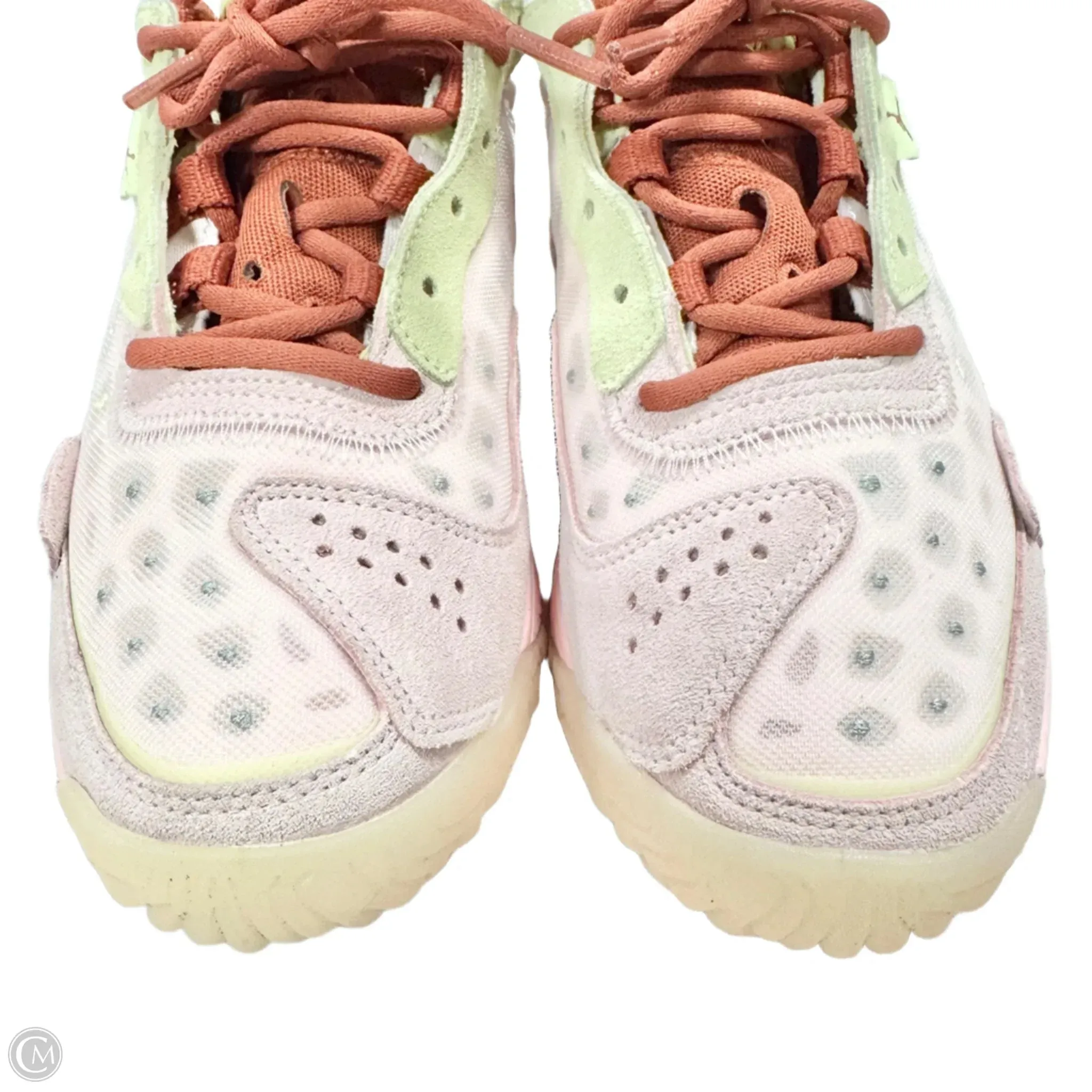 Shoes Luxury Designer By Jordan In Orange & Pink, Size: 7.5