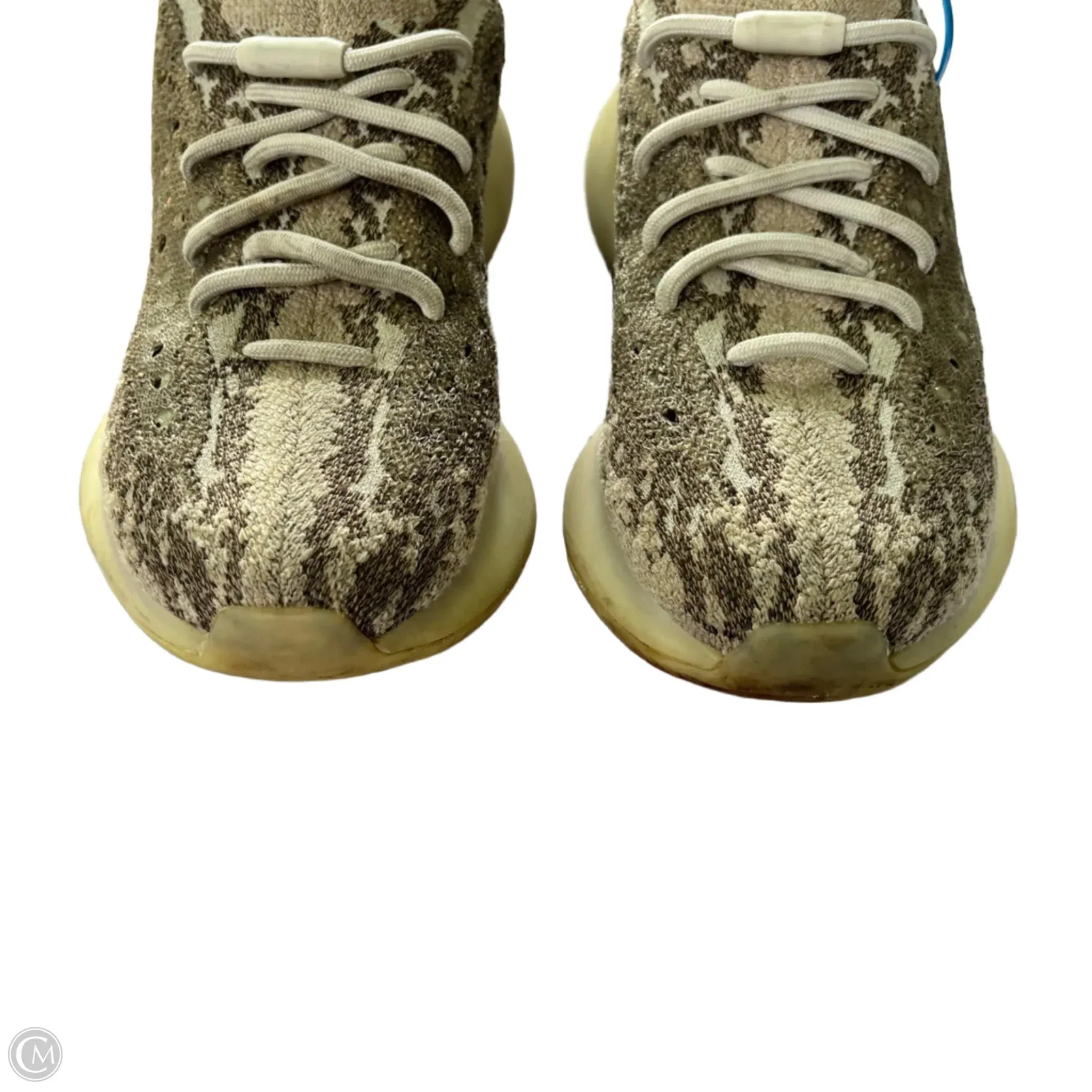 Shoes Luxury Designer By Yeezy In Brown & Cream, Size: 8.5