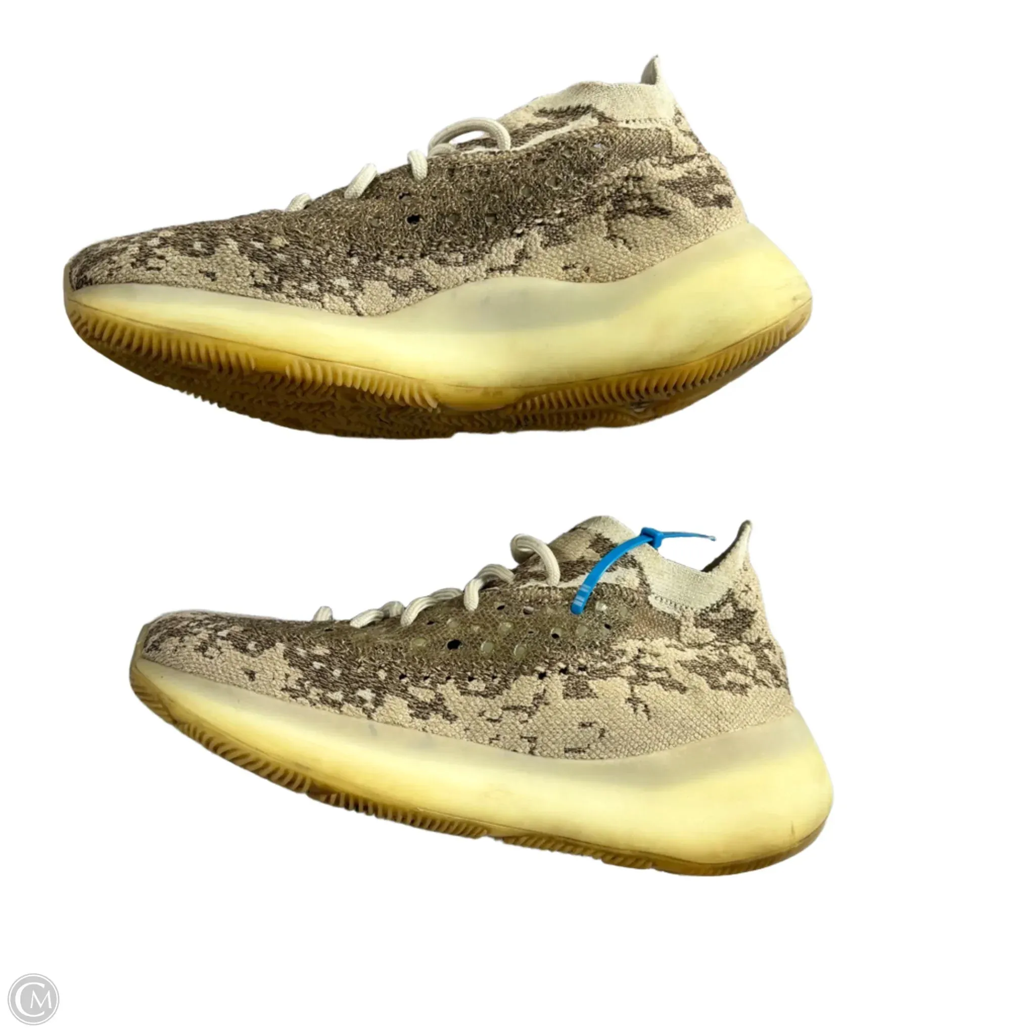 Shoes Luxury Designer By Yeezy In Brown & Cream, Size: 8.5