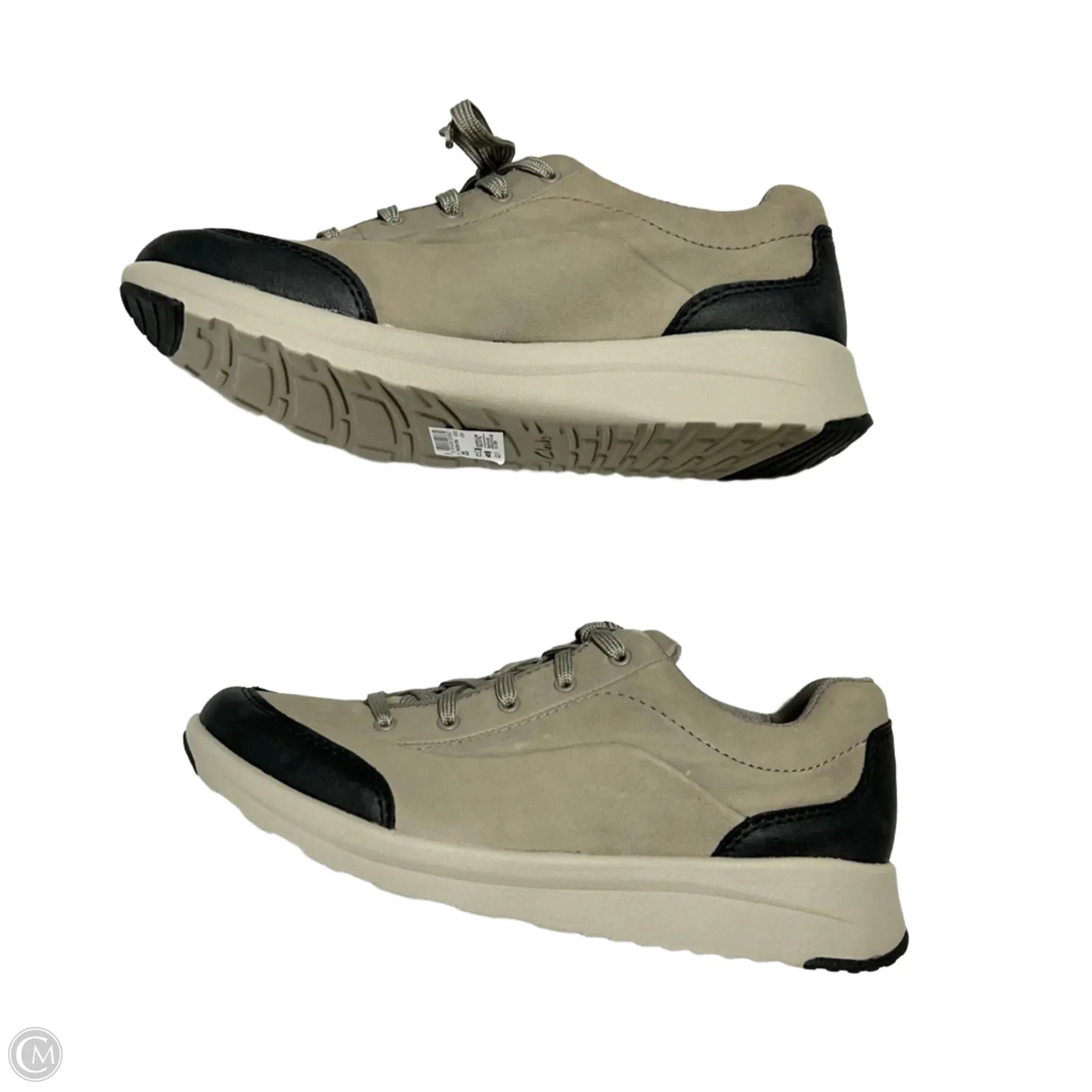 Shoes Sneakers By Clarks In Black & Grey, Size: 8
