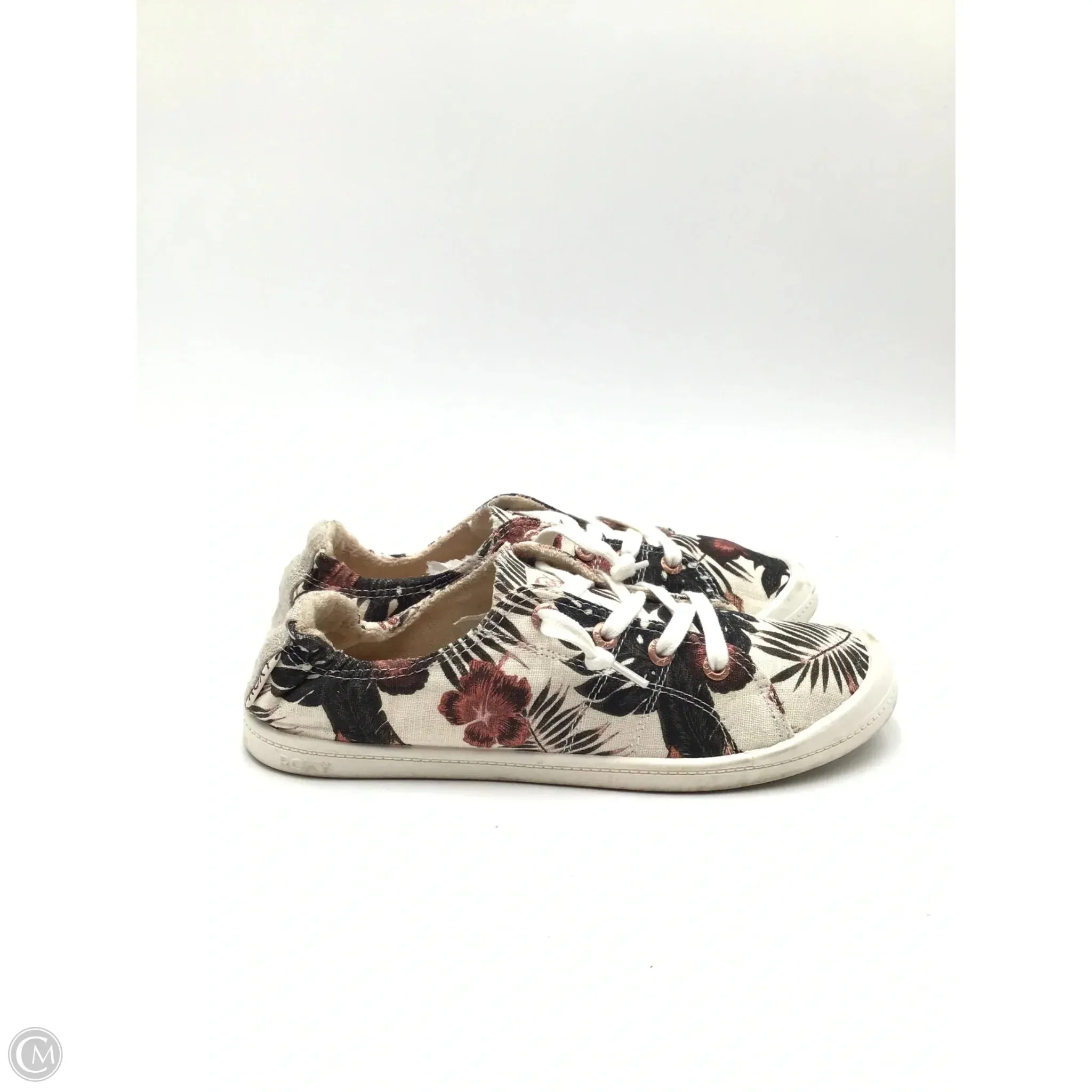 Shoes Sneakers By Roxy In Floral Print, Size: 8.5