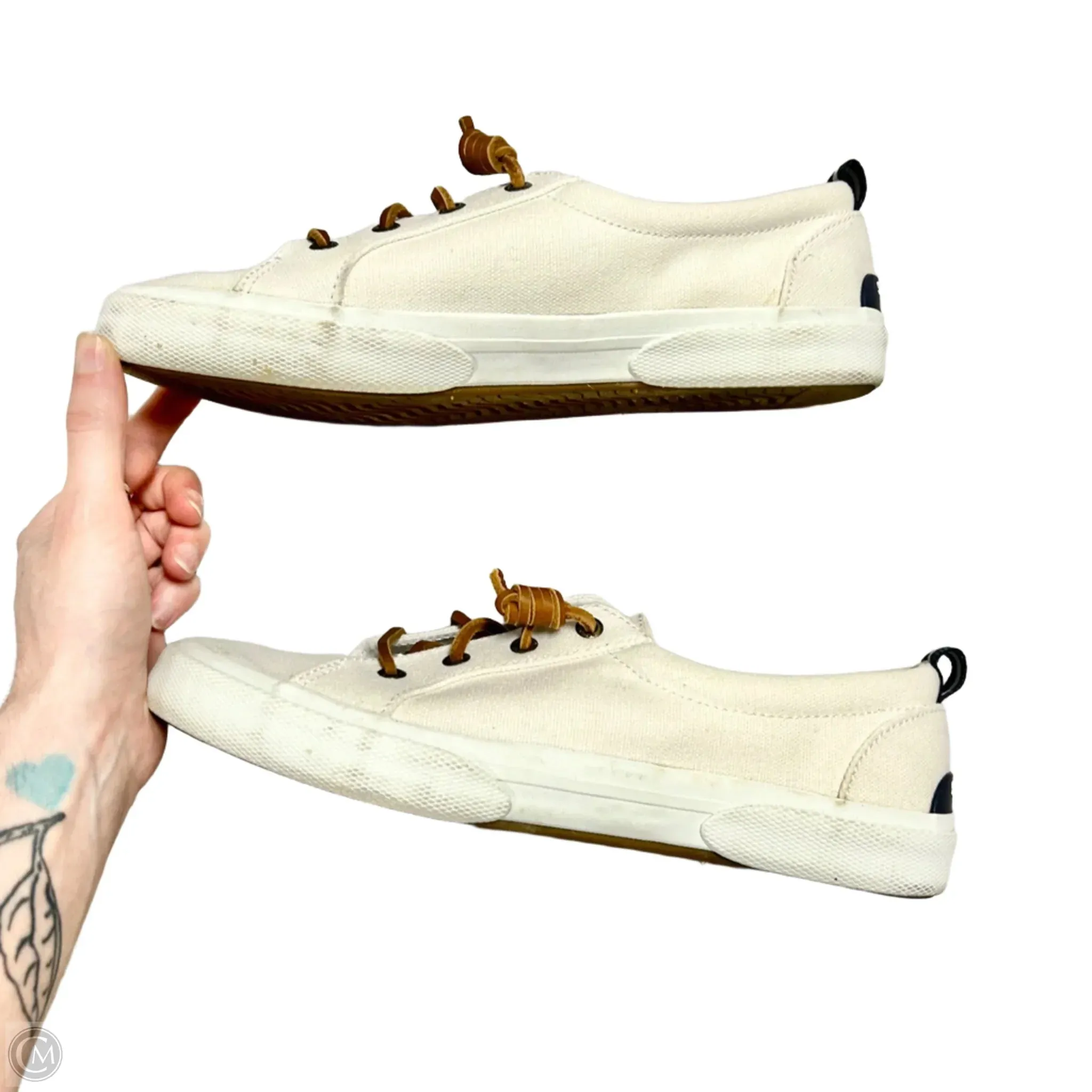 Shoes Sneakers By Sperry In Ivory, Size: 8.5