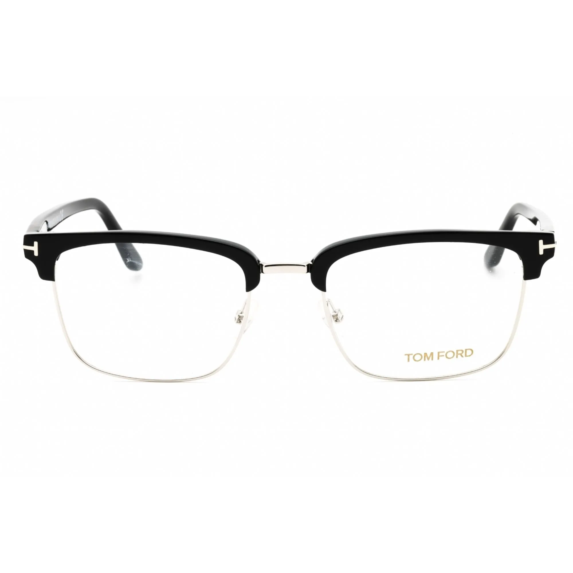 Tom Ford Men's Eyeglasses - Black Metal Square Full Rim Frame Clear Lens | FT5504 005