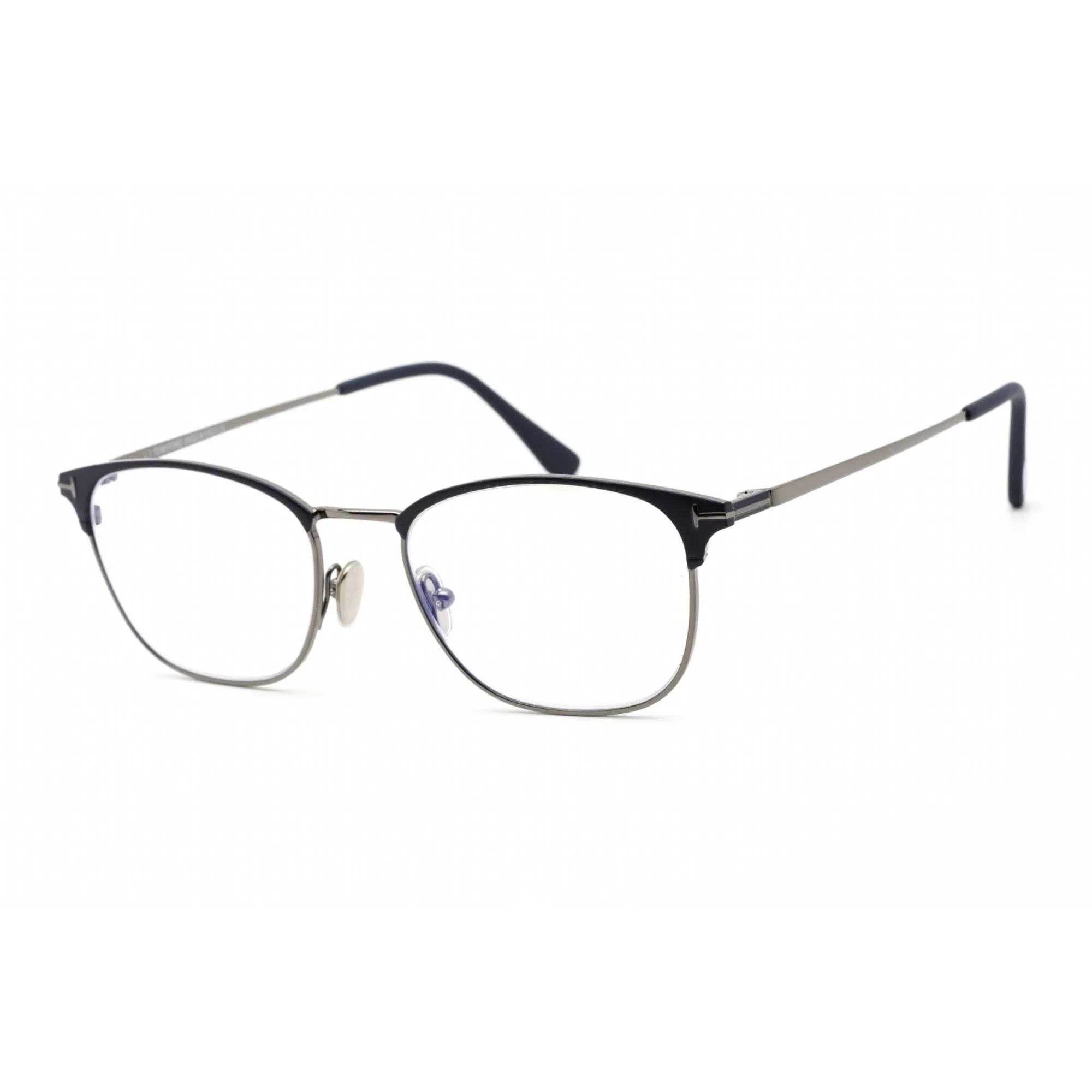 Tom Ford Men's Eyeglasses - Matte Blue Metal Full Rim Oval Shape Frame | FT5750-B 091